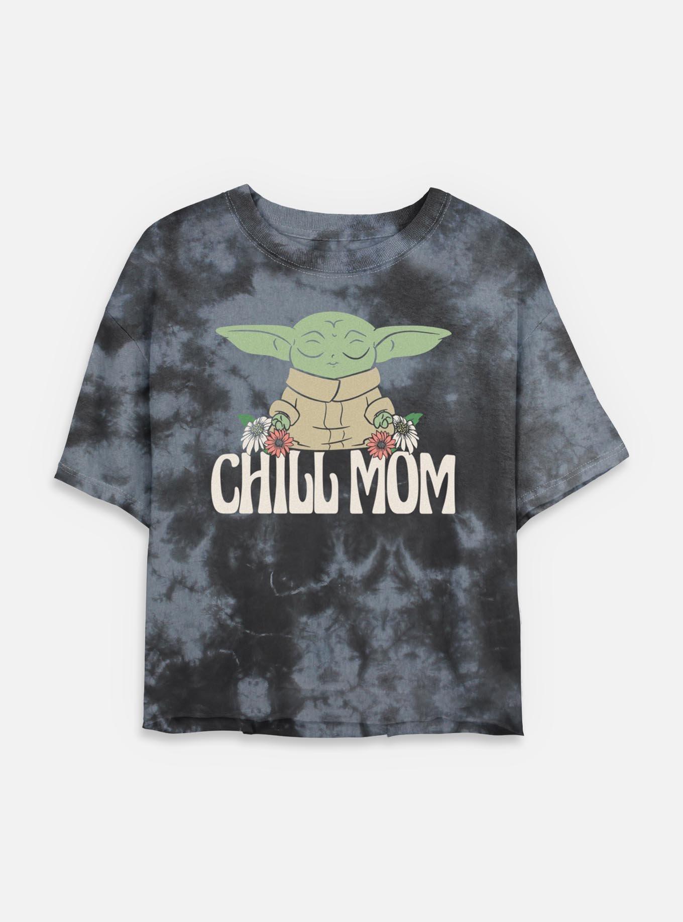Star Wars The Mandalorian Chill Mom Tie-Dye Womens Crop T-Shirt,New Products : American Fashion Style Bags On Sale