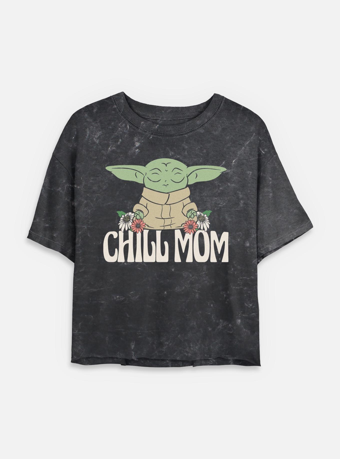 Star Wars The Mandalorian Chill Mom Mineral Wash Womens Crop T-Shirt,New Products : American Fashion Style Bags On Sale
