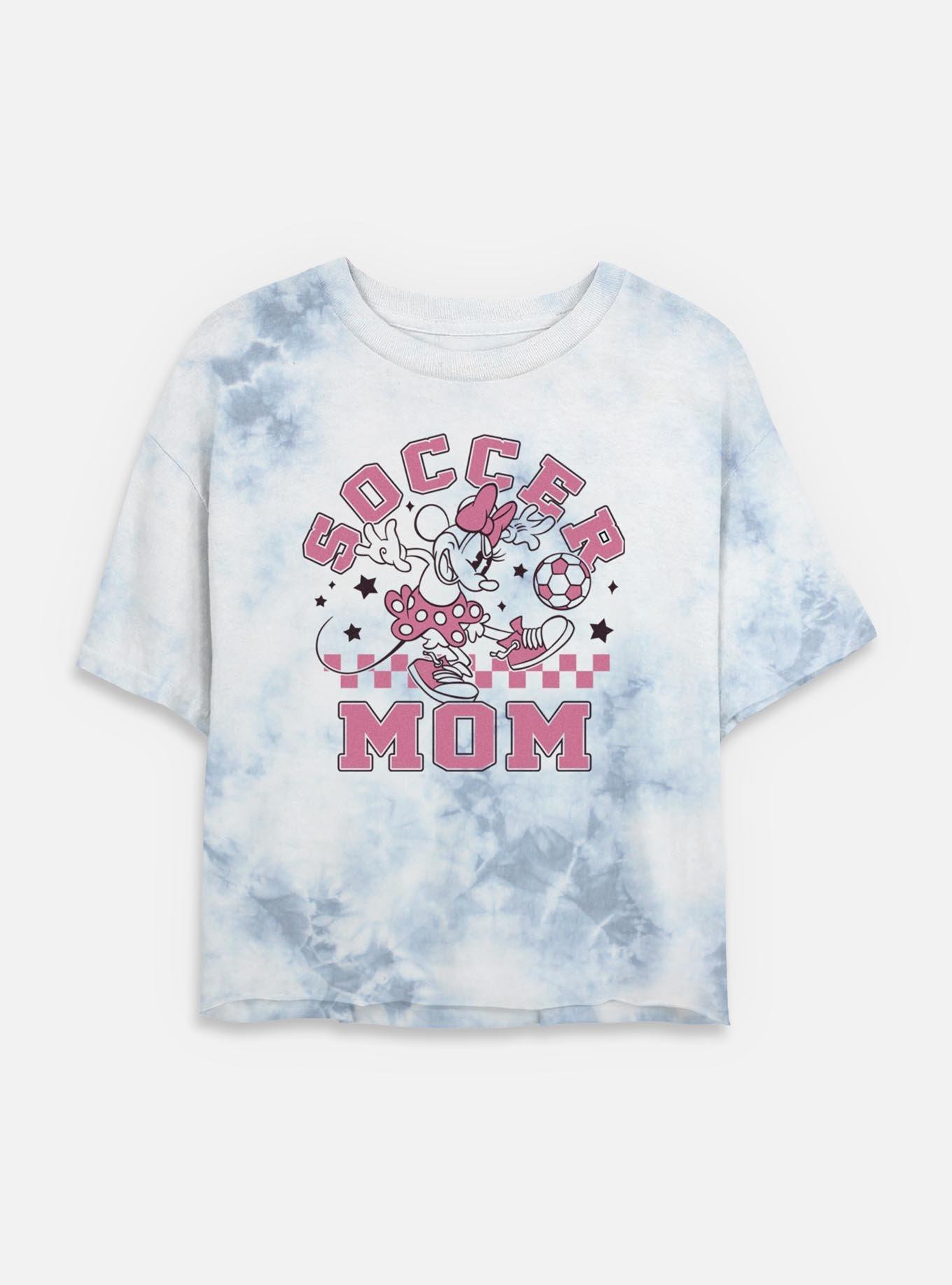Disney Minnie Mouse Soccer Mom Tie-Dye Womens Crop T-Shirt, , hi-res