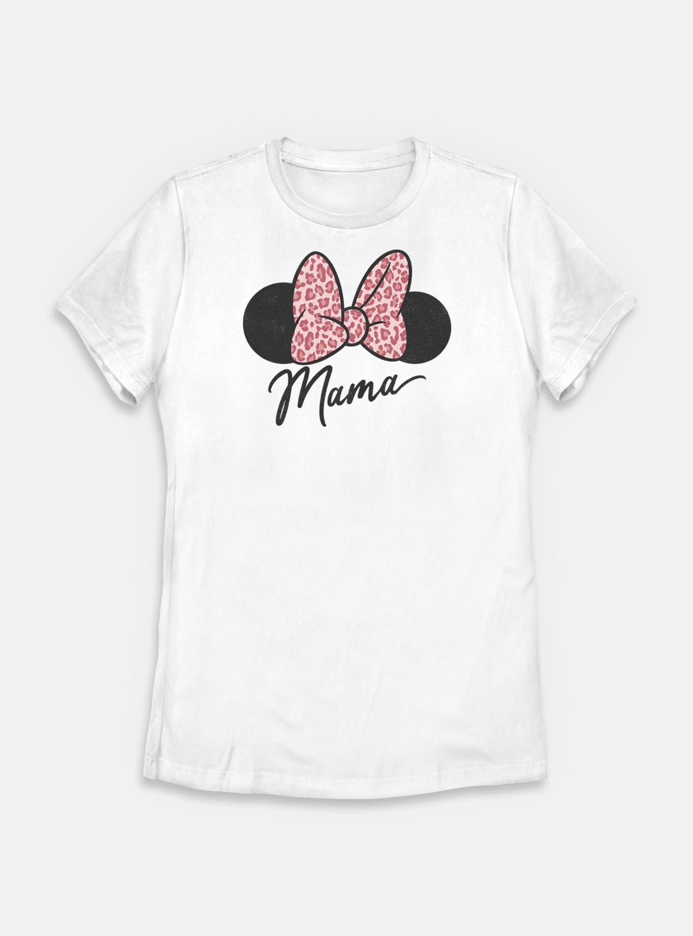 Disney Minnie Mouse Mama Leopard Bow Womens T-Shirt,New Products : American Fashion Style Bags On Sale