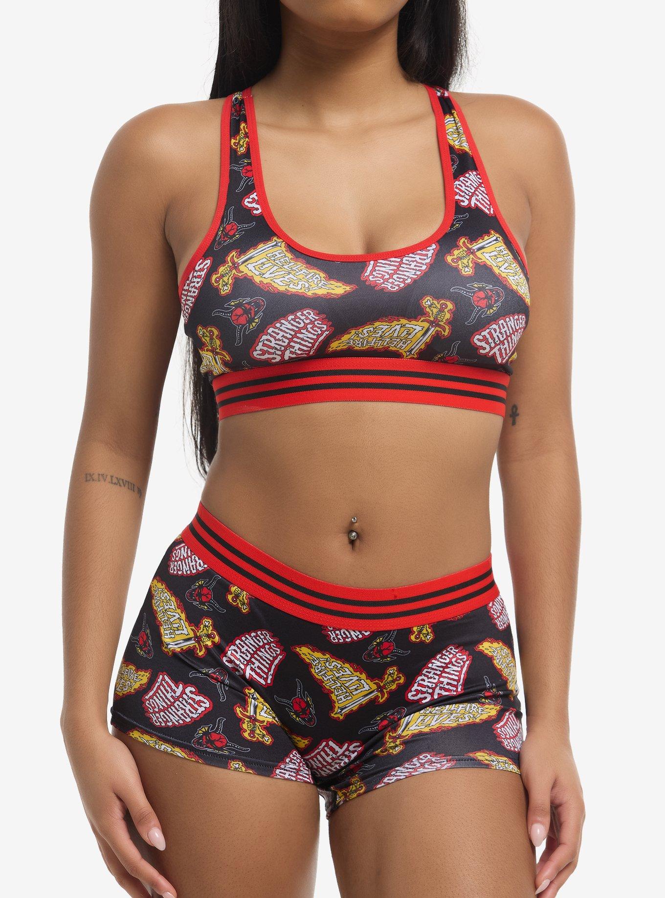 Stranger Things Hellfire Club Bra & Boyshort Panty Set, , hi-res