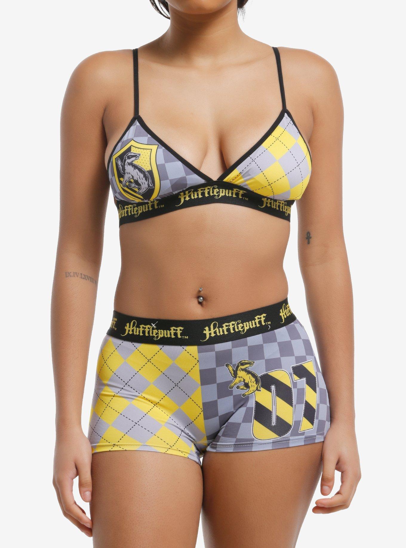 Harry Potter Hufflepuff Bra & Boyshort Panty Set, , hi-res