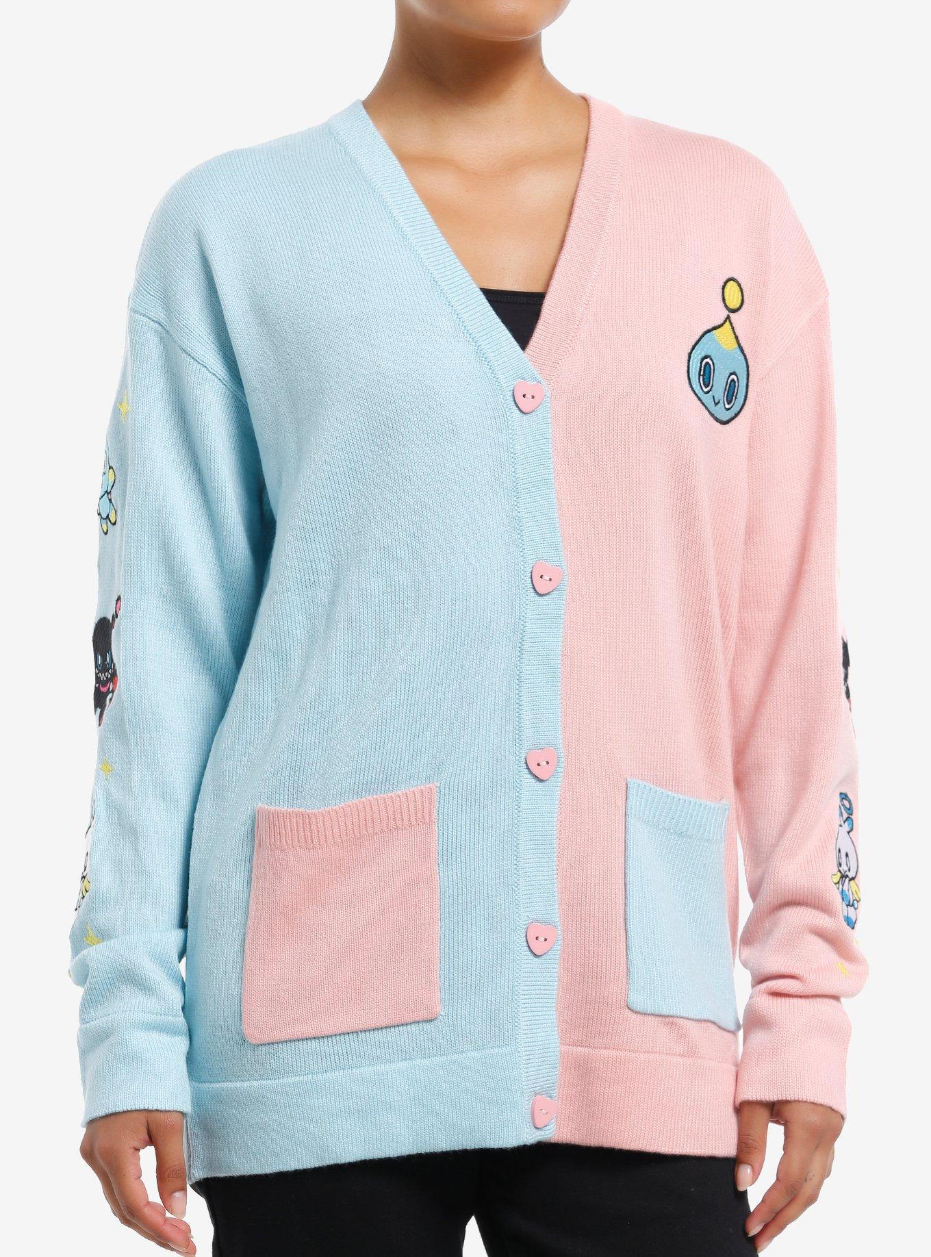 Sonic The Hedgehog Chao Color-Block Girls Cardigan, , hi-res