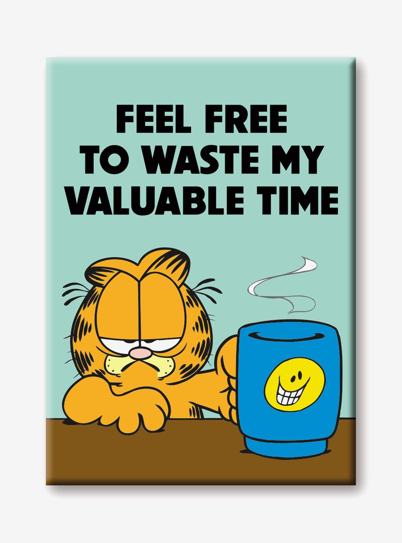 Garfield Waste My Valuable Time Flat Magnet, , hi-res