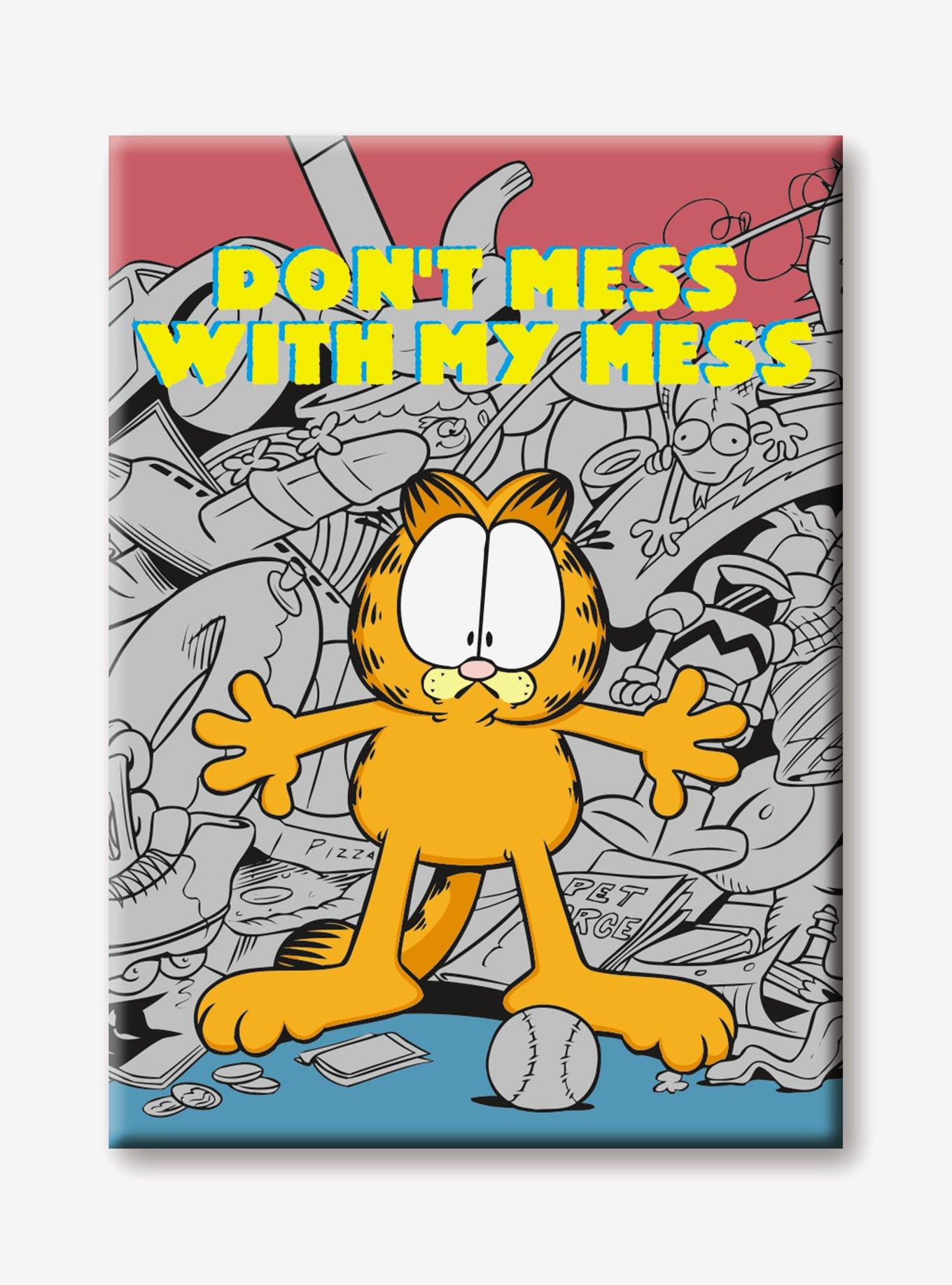 Garfield Don't Mess With My Mess Flat Magnet, , hi-res