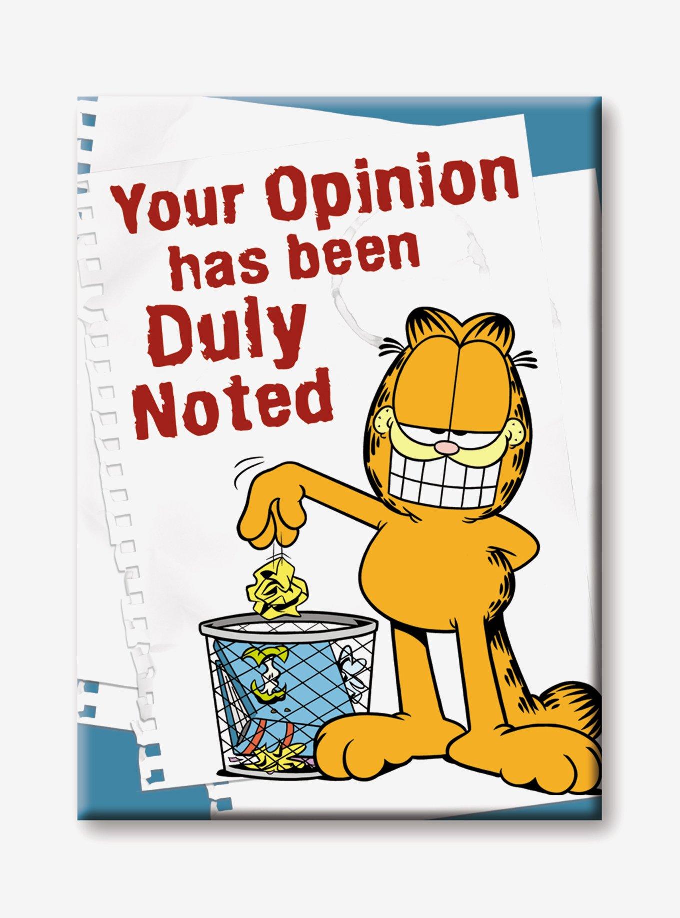 Garfield Your Opinion Has Been Duly Noted Flat Magnet, , hi-res