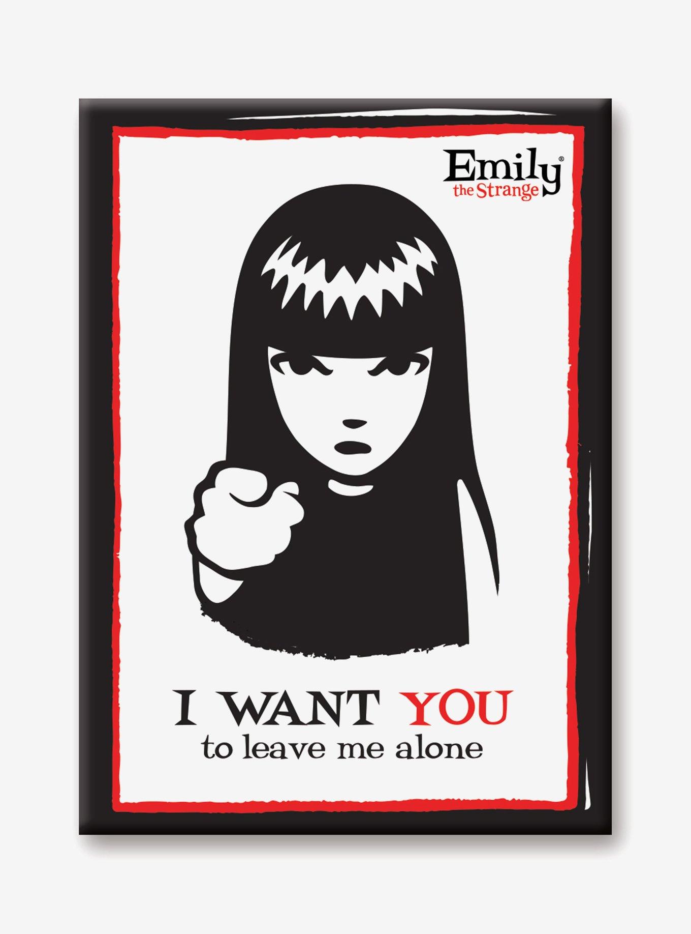 Emily the Strange Leave Me Alone Flat Magnet, , hi-res