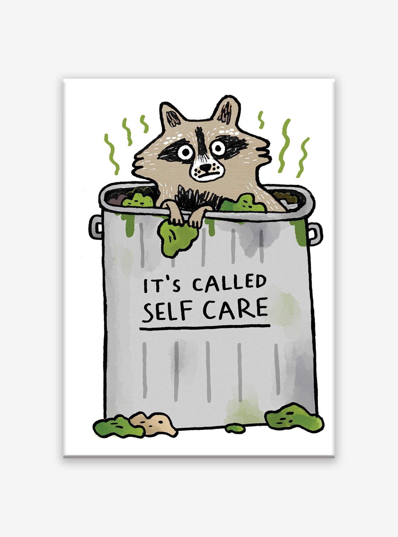Raccoon It's Called Self Care Flat Magnet, , hi-res