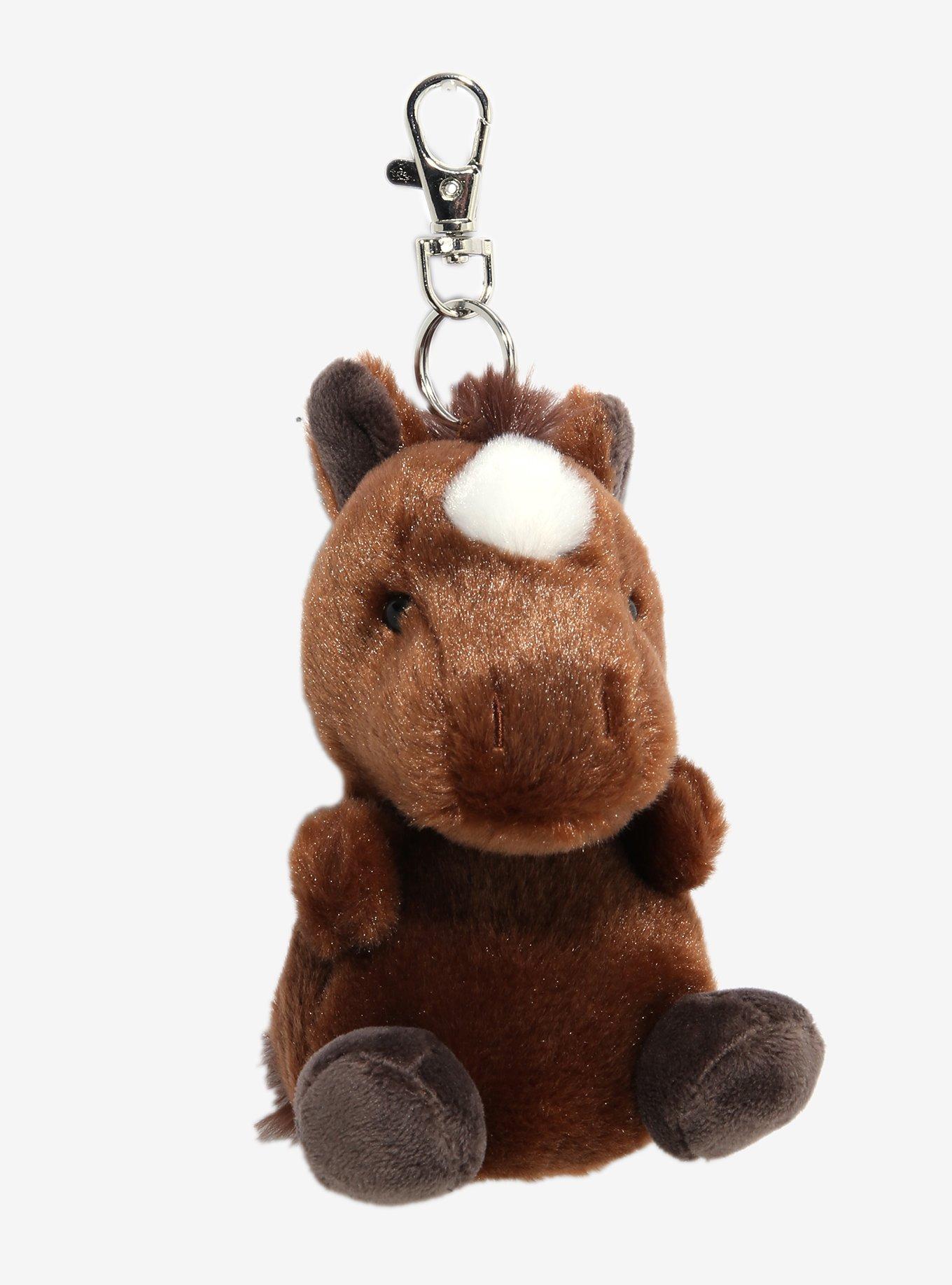 Aurora Palm Pals Truffle Brown Horse Plush Key Chain, , hi-res