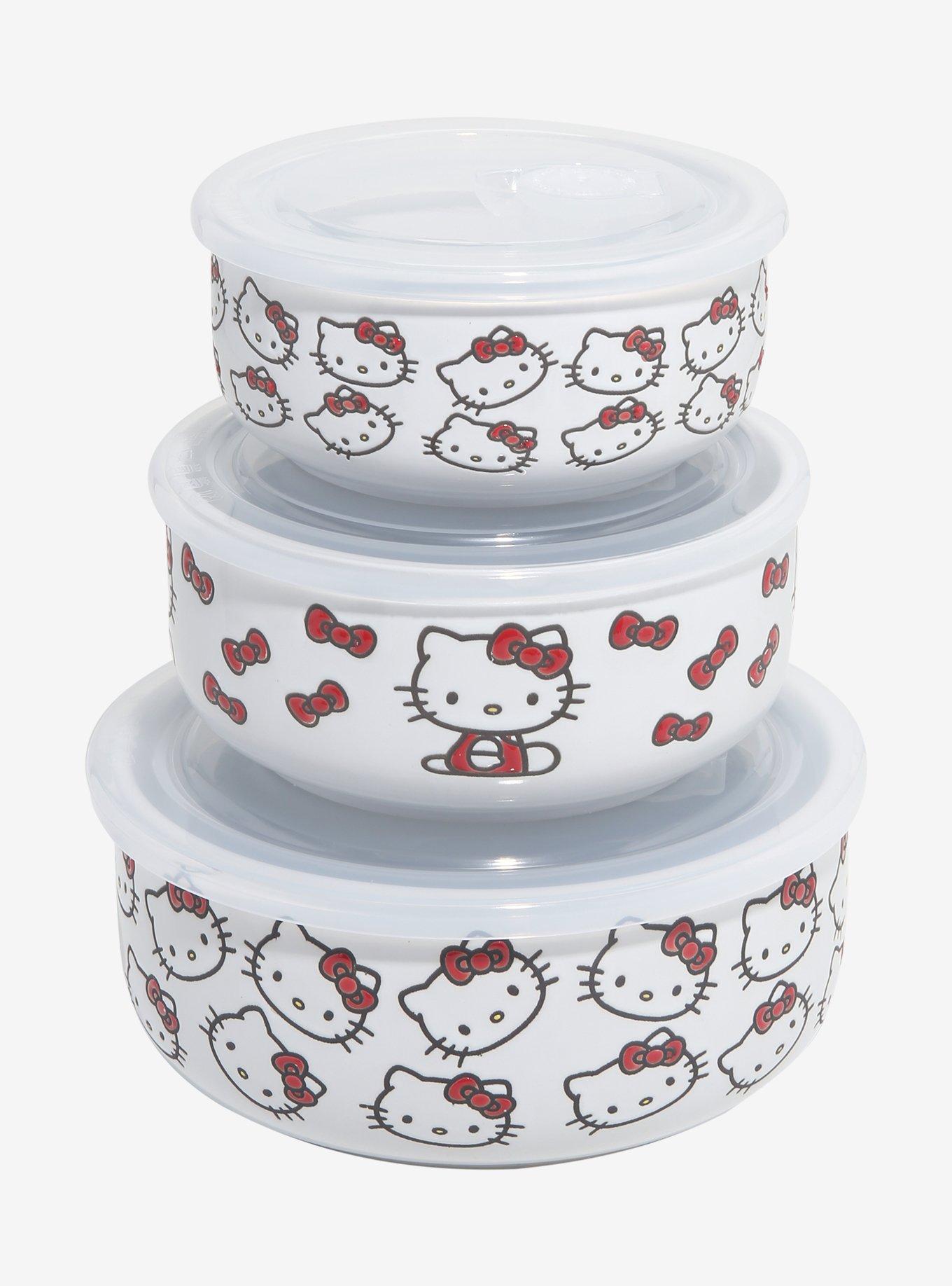 Sanrio Hello Kitty Allover Print Wax Resist Bowl & Lid Set, , hi-res