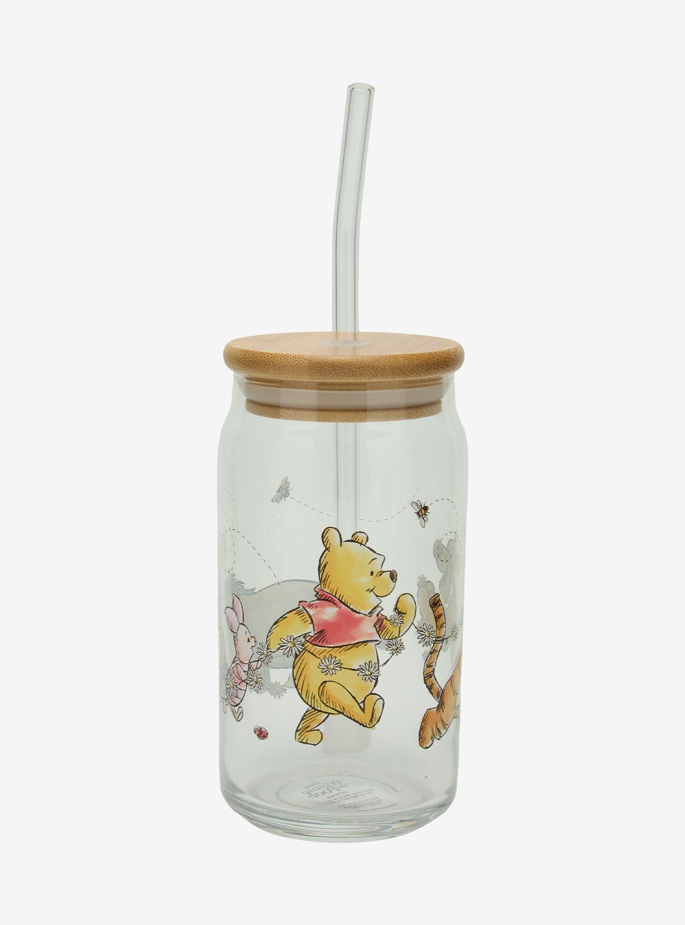 Disney Winnie the Pooh Daisy Chain Glass Cup With Straw, , hi-res