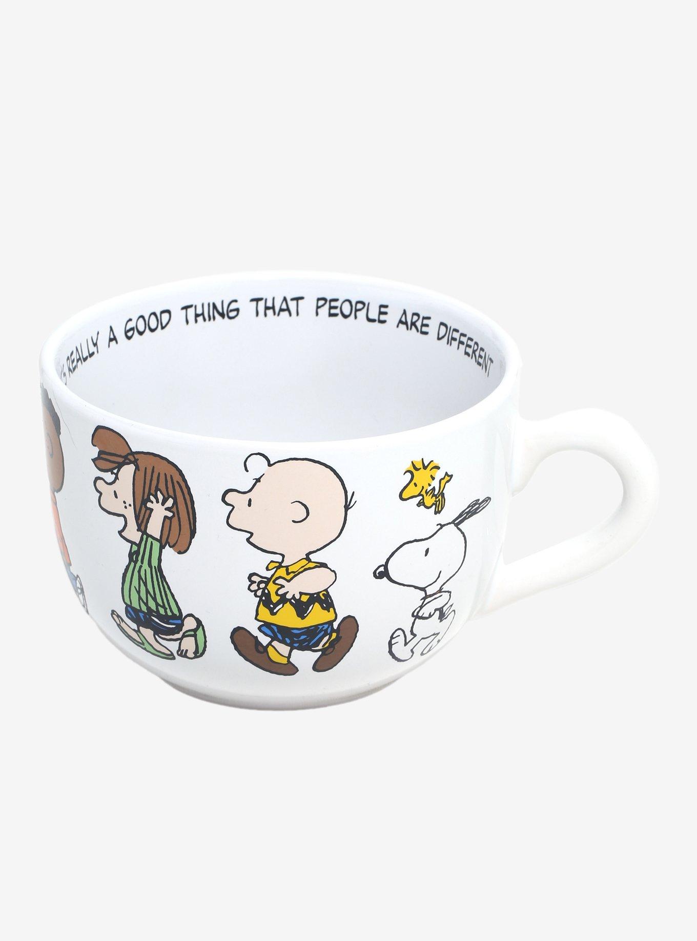 Peanuts Characters Running Soup Mug, , hi-res