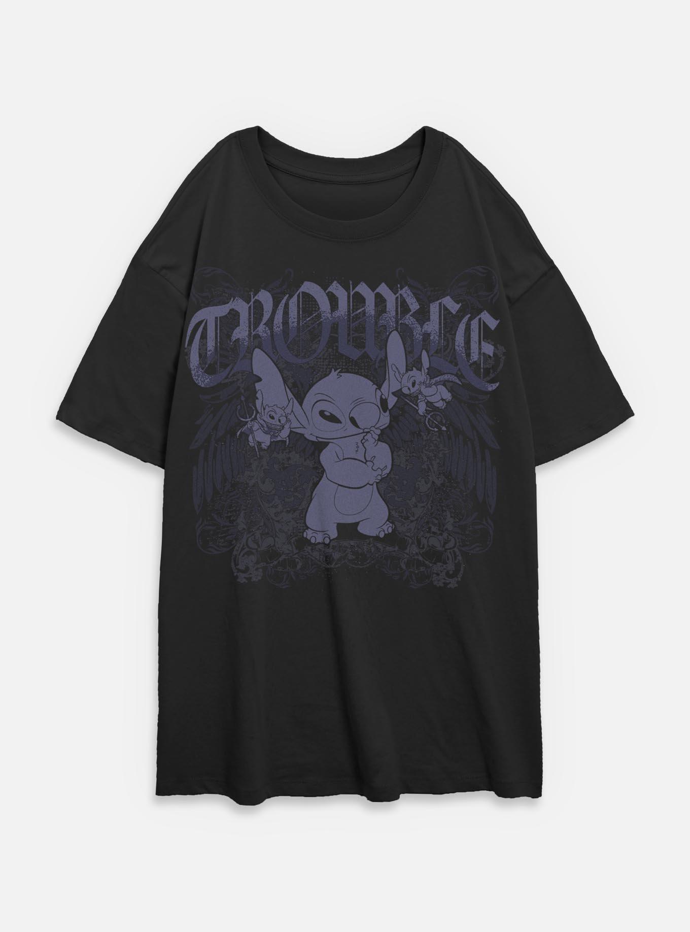 Disney Lilo & Stitch Total Trouble Womens Oversized T-Shirt BoxLunch Web Exclusive,New Products : American Fashion Style Bags On Sale