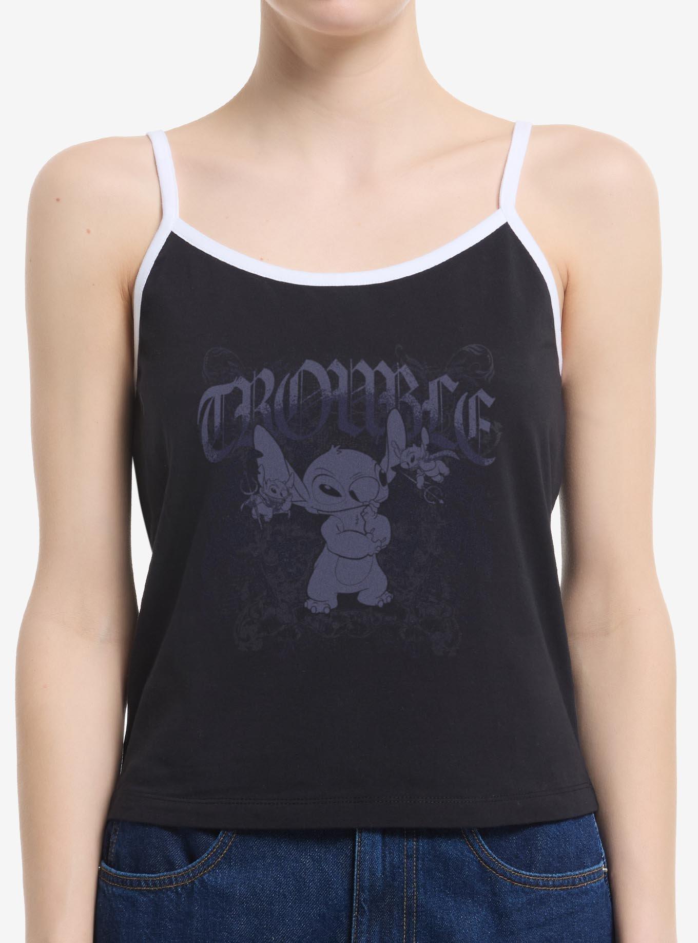 Disney Lilo & Stitch Total Trouble Womens Cami Tank Top BoxLunch Exclusive, BLACK, hi-res