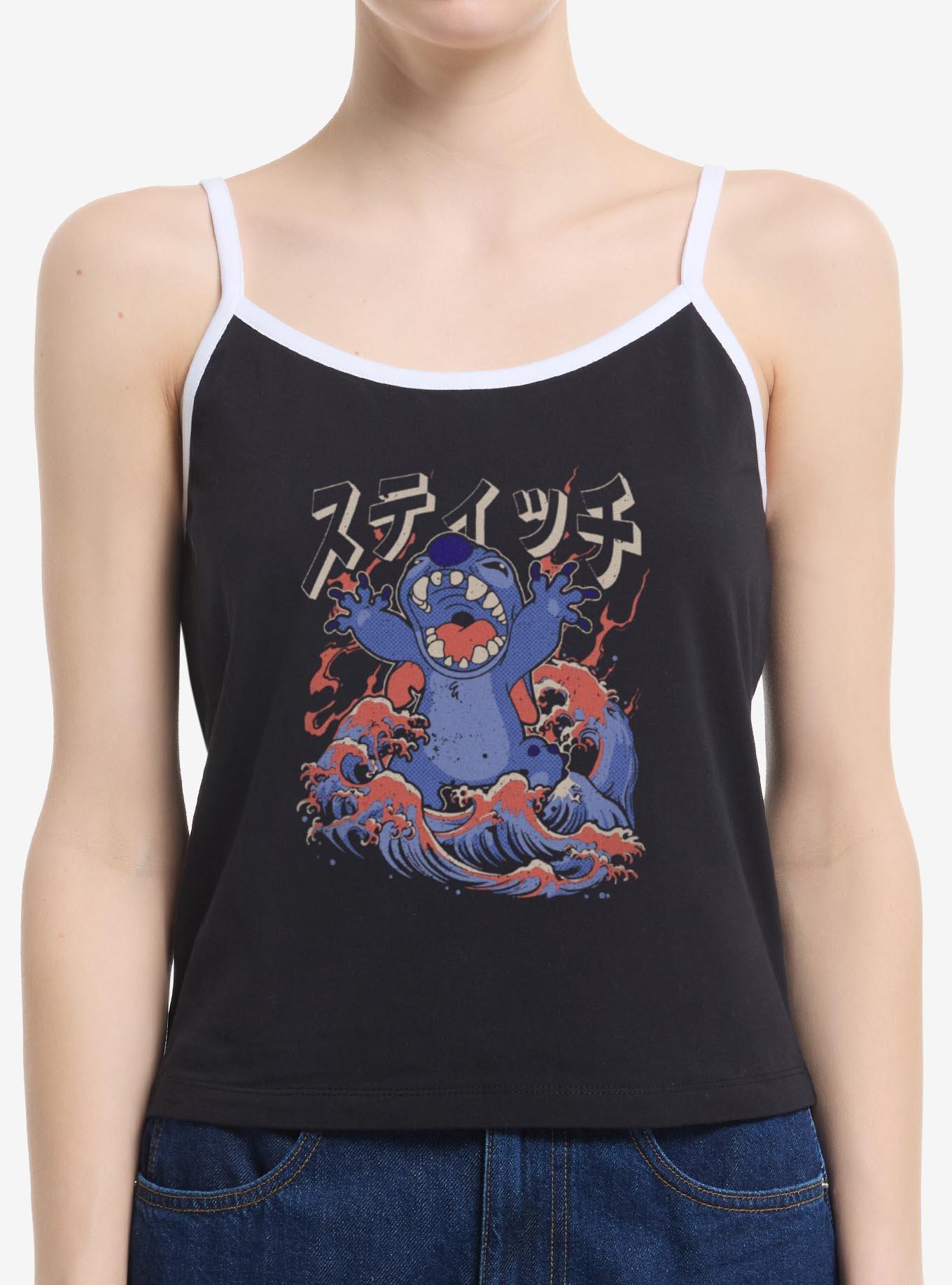 Disney Lilo & Stitch Kaiju Stitch Womens Cami Tank Top BoxLunch Exclusive, BLACK, hi-res