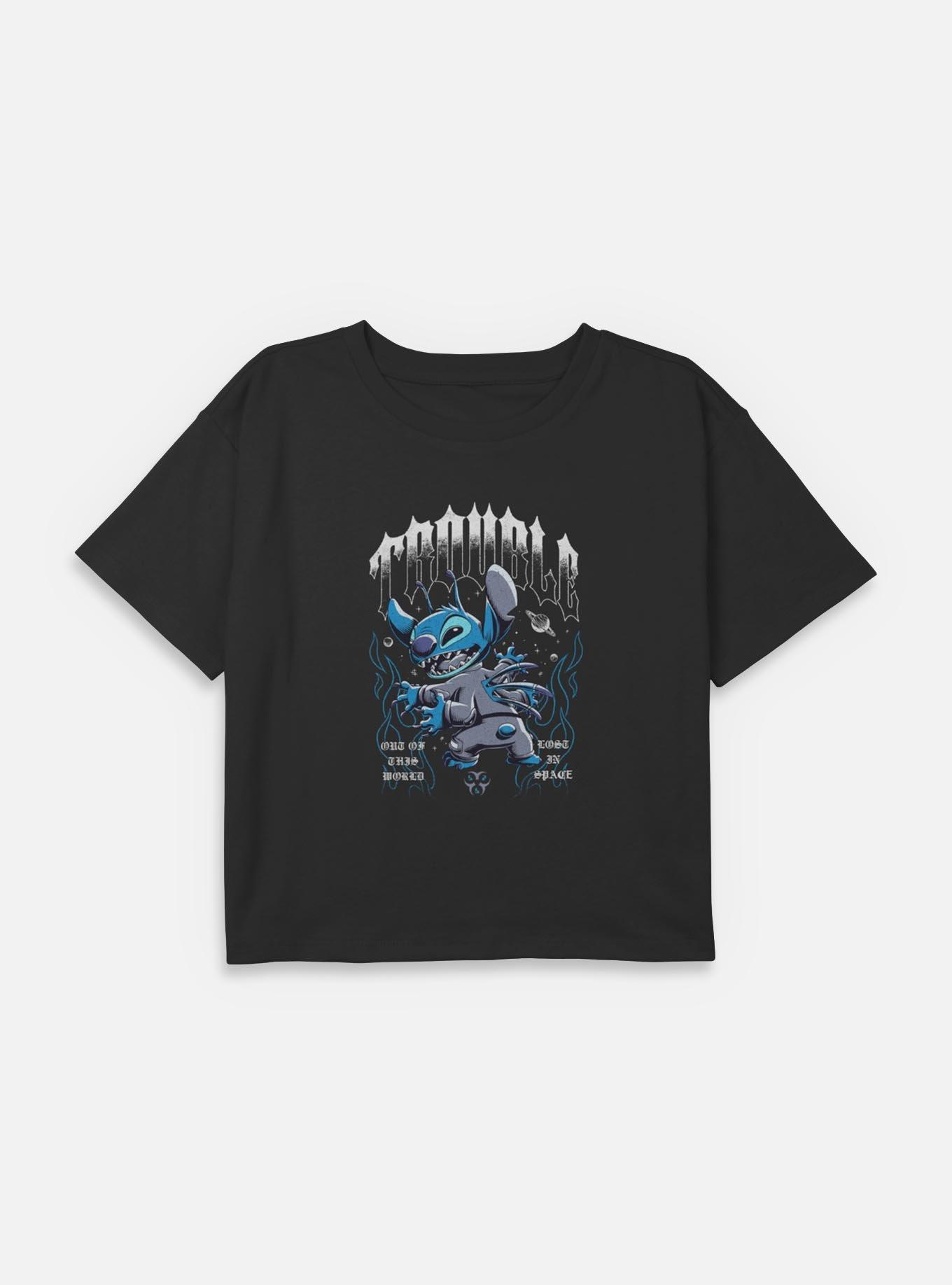 Disney Lilo &amp; Stitch Cosmic Trouble Youth Girls Boxy T-Shirt BoxLunch Exclusive