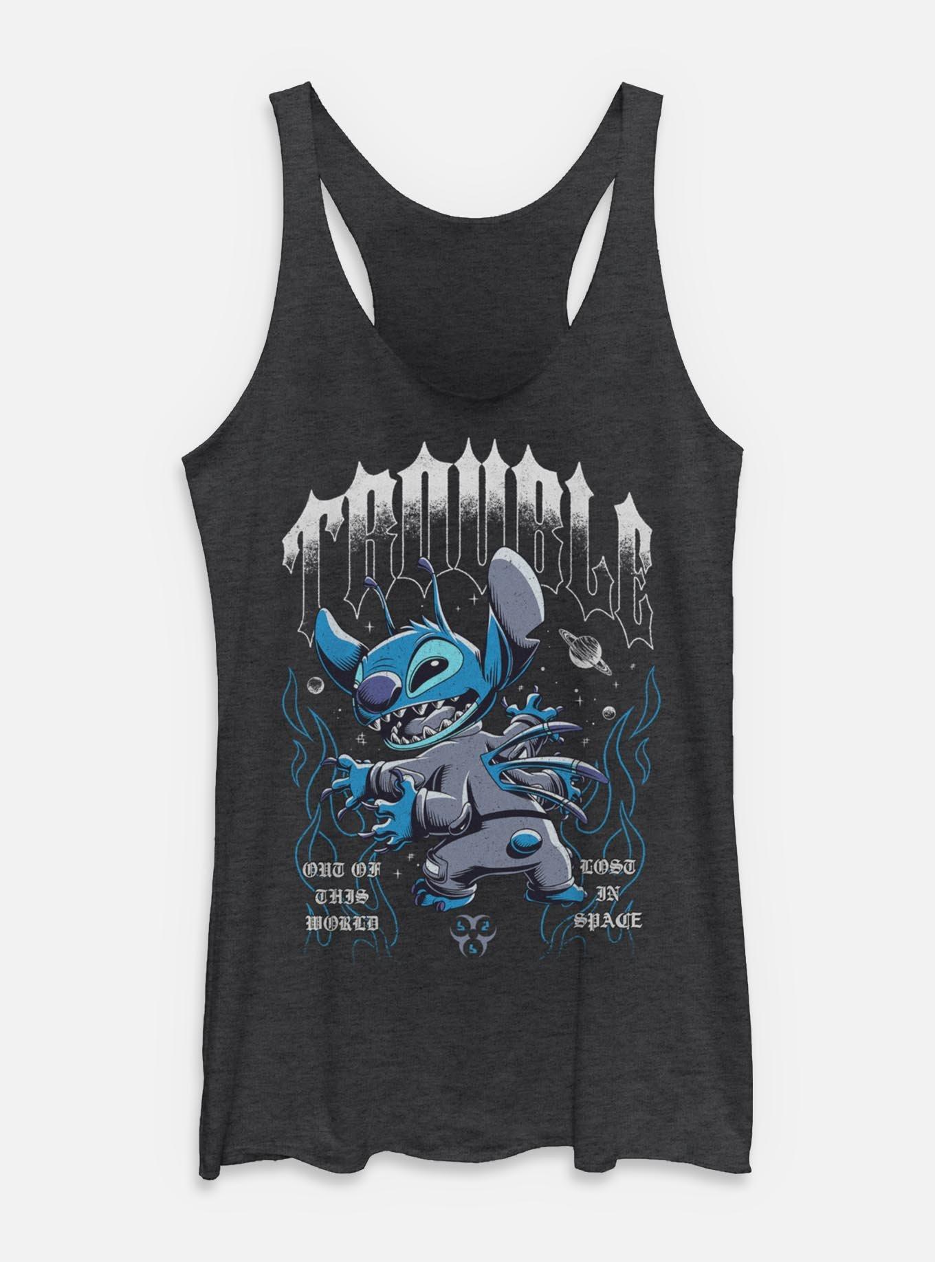 Disney Lilo & Stitch Cosmic Trouble Womens Tank Top BoxLunch Exclusive, BLK HTR, hi-res