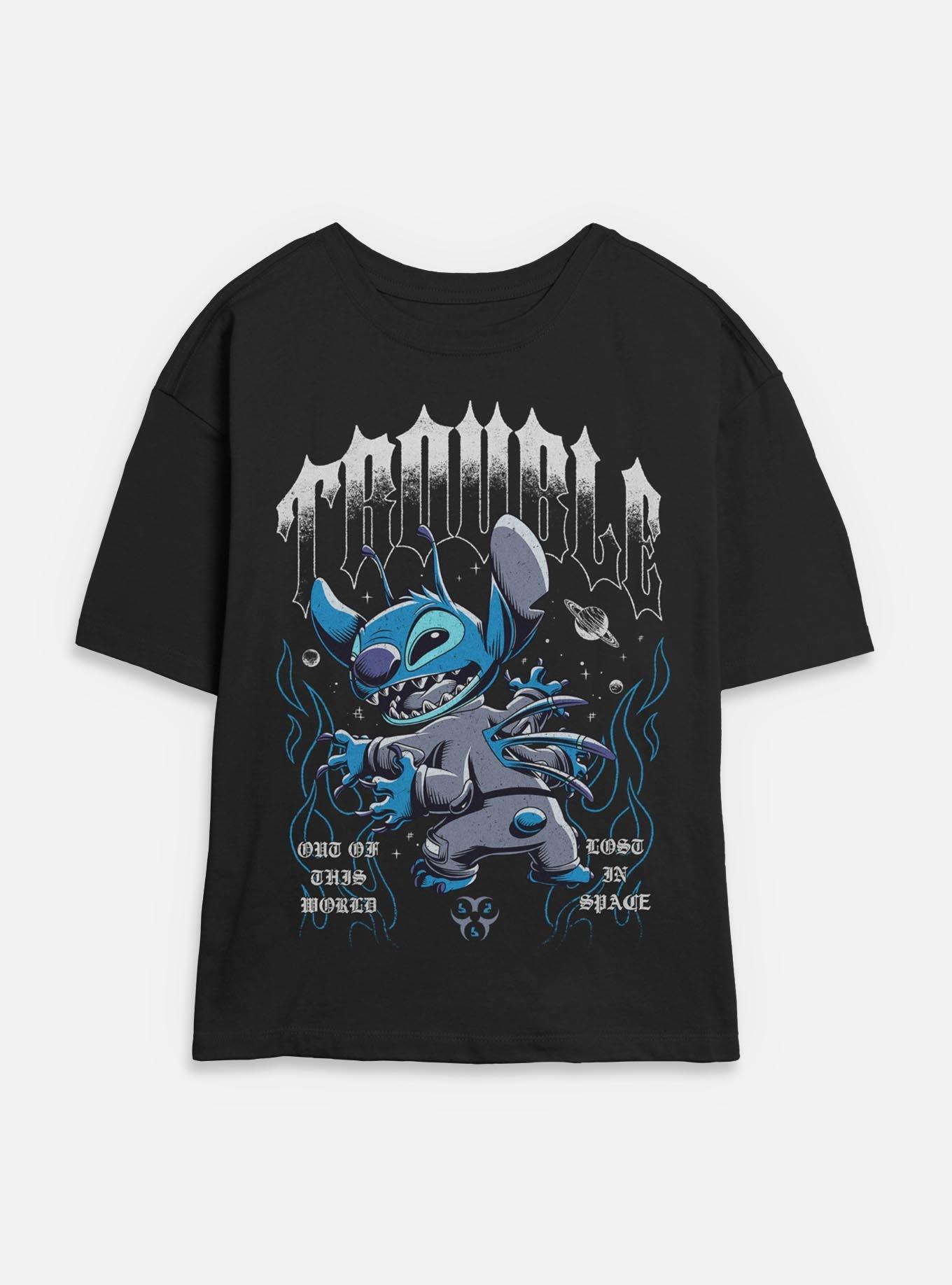 Disney Lilo & Stitch Cosmic Trouble Womens Skimmer T-Shirt BoxLunch Web Exclusive,New Products : American Fashion Style Bags On Sale