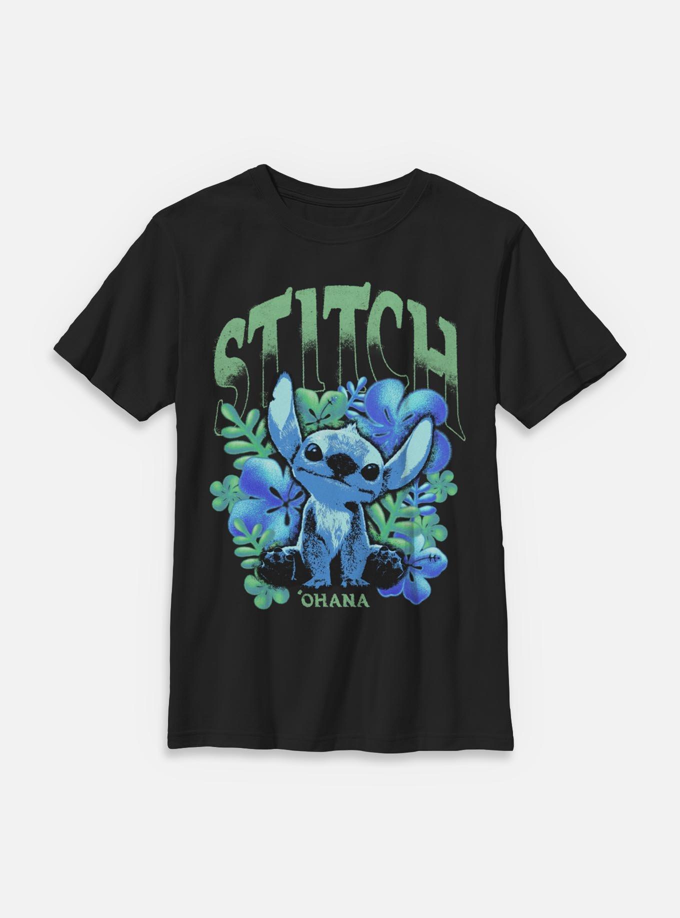 Disney Lilo &amp; Stitch Dark Floral Youth T-Shirt BoxLunch Exclusive