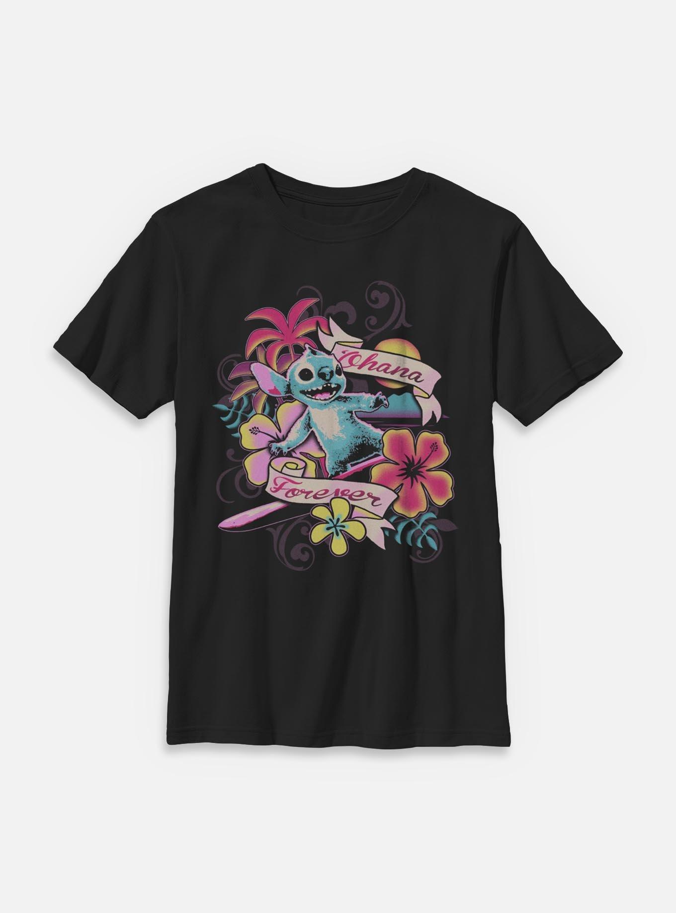 Disney Lilo & Stitch Surf Ohana Forever Youth T-Shirt BoxLunch Exclusive, , hi-res