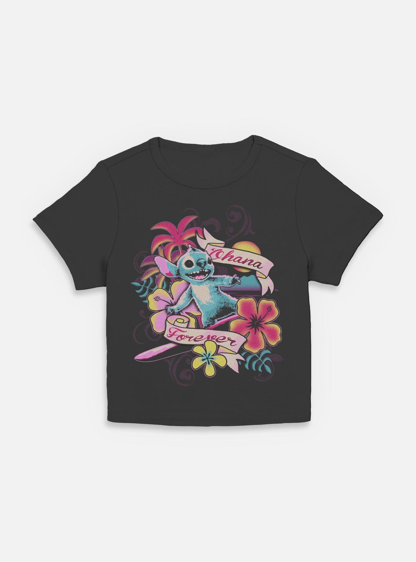 Disney Lilo & Stitch Surf Ohana Forever Womens Baby T-Shirt BoxLunch Web Exclusive,New Products : American Fashion Style Bags On Sale