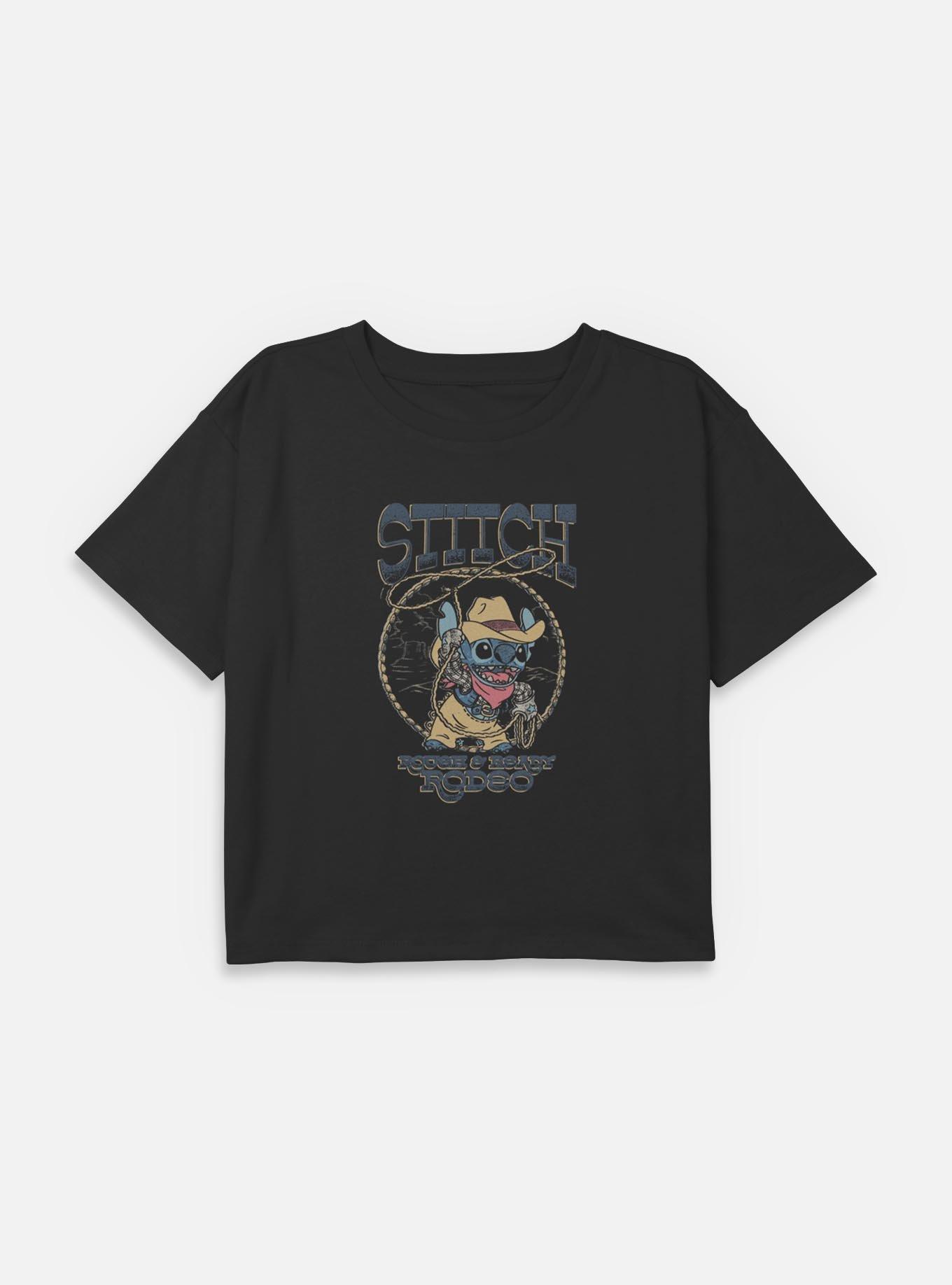 Disney Lilo & Stitch Rough & Ready Rodeo Youth Girls Boxy T-Shirt BoxLunch Exclusive, , hi-res