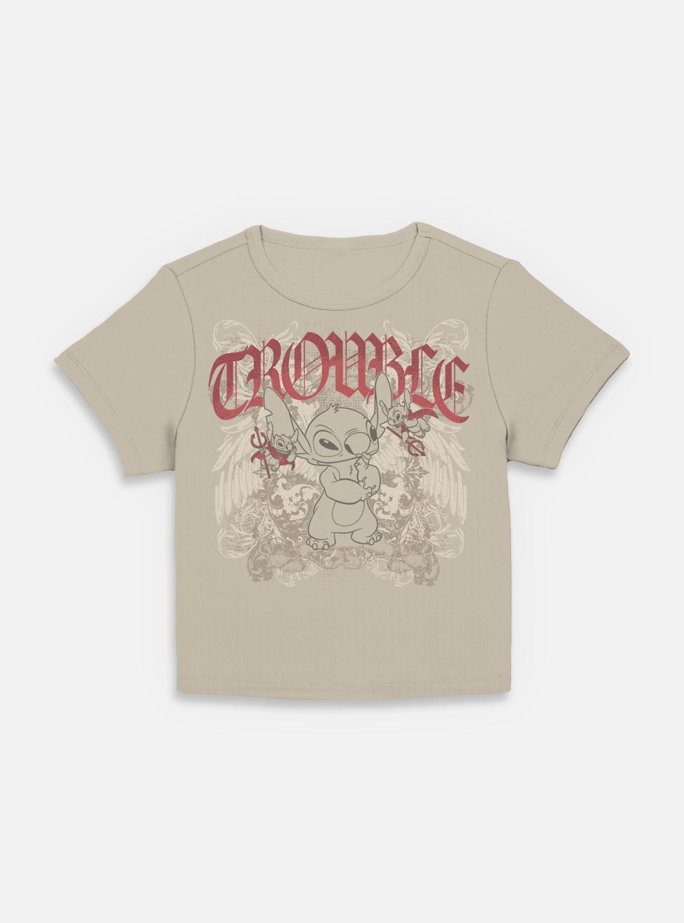 Disney Lilo & Stitch Total Trouble Womens Baby T-Shirt BoxLunch Exclusive, PLAZTAUPE, hi-res