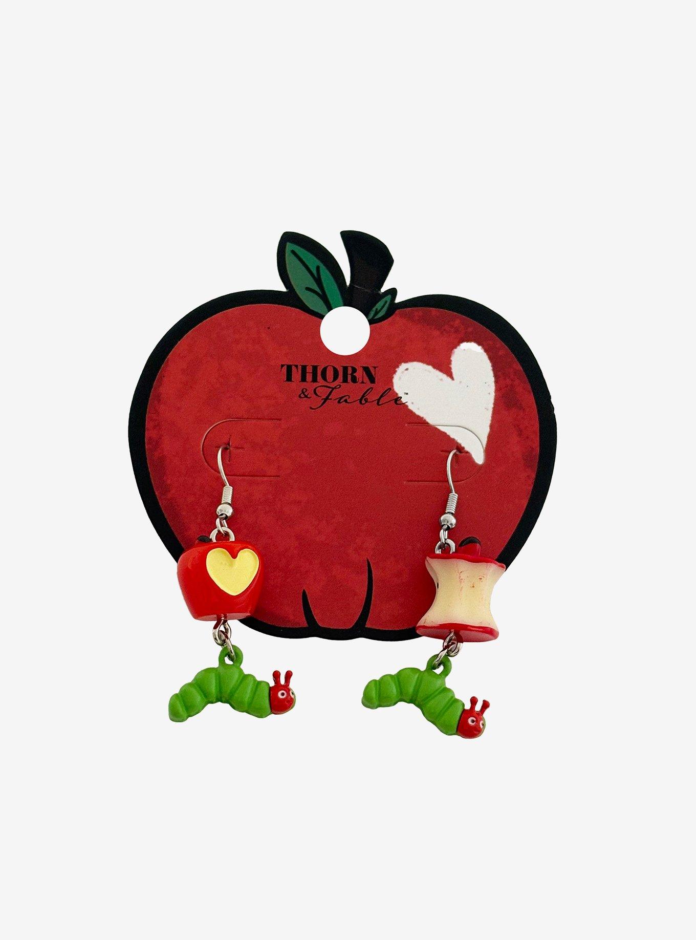 Thorn & Fable Apple Caterpillar Earrings, , hi-res