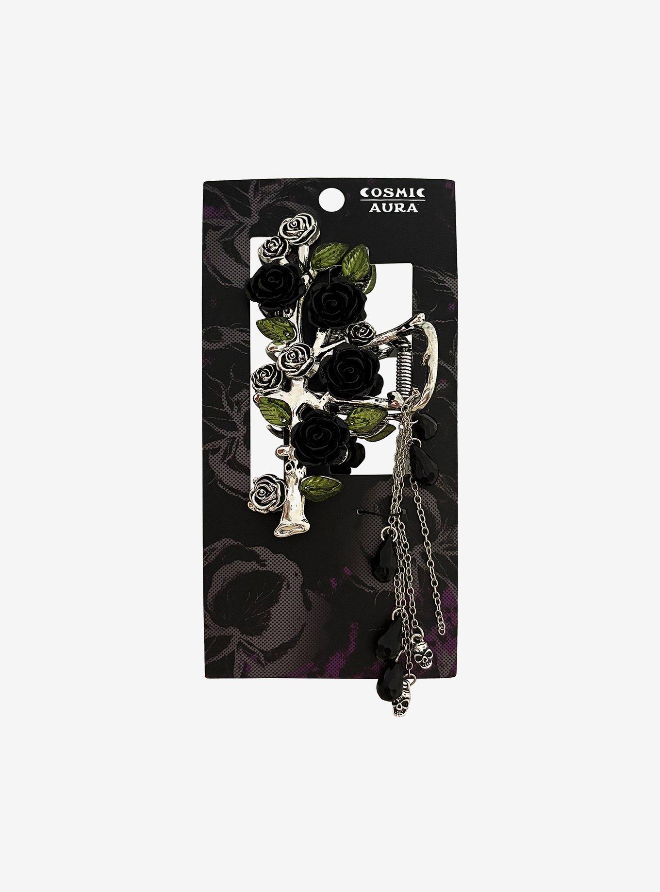 Cosmic Aura Dark Rose Claw Hair Clip, , hi-res
