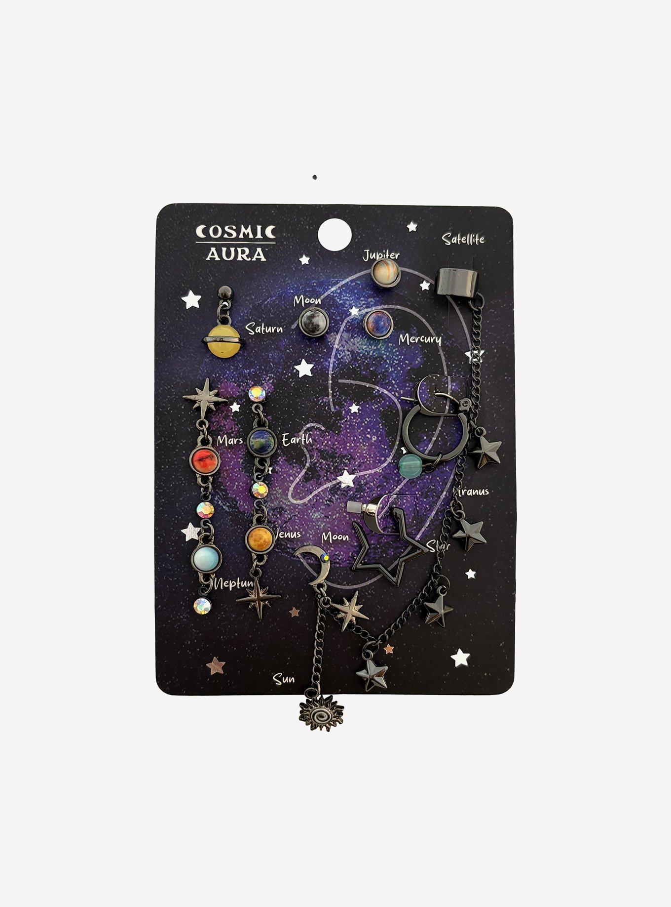 Cosmic Aura Solar System Cuff Earring Set, , hi-res