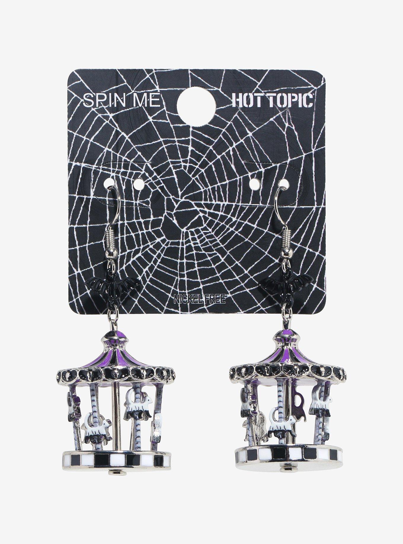 Ghost Cat Carousel Spinning Earrings, , hi-res