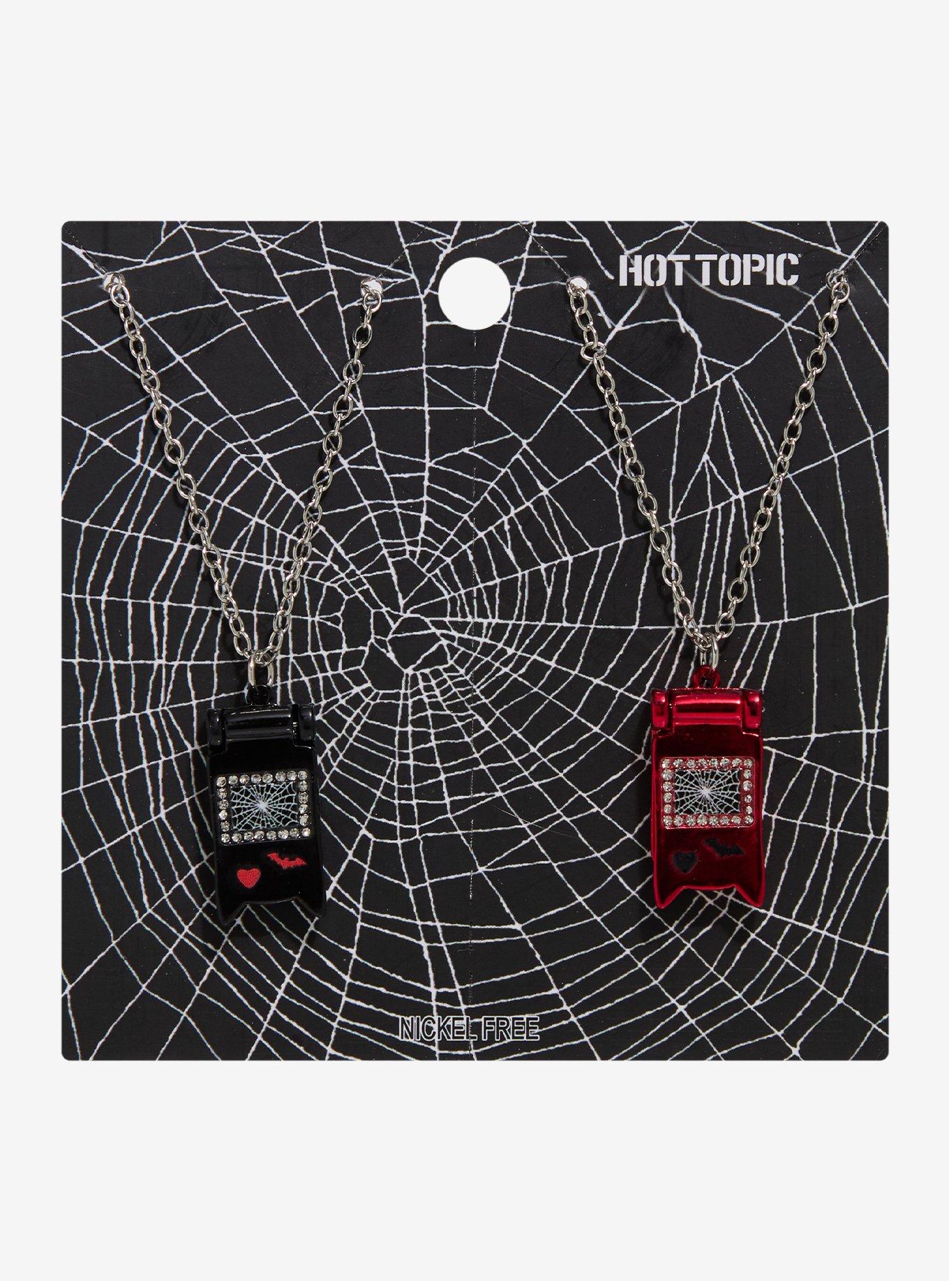 Black & Red Cat Flip Phone Best Friend Necklace Set, , hi-res