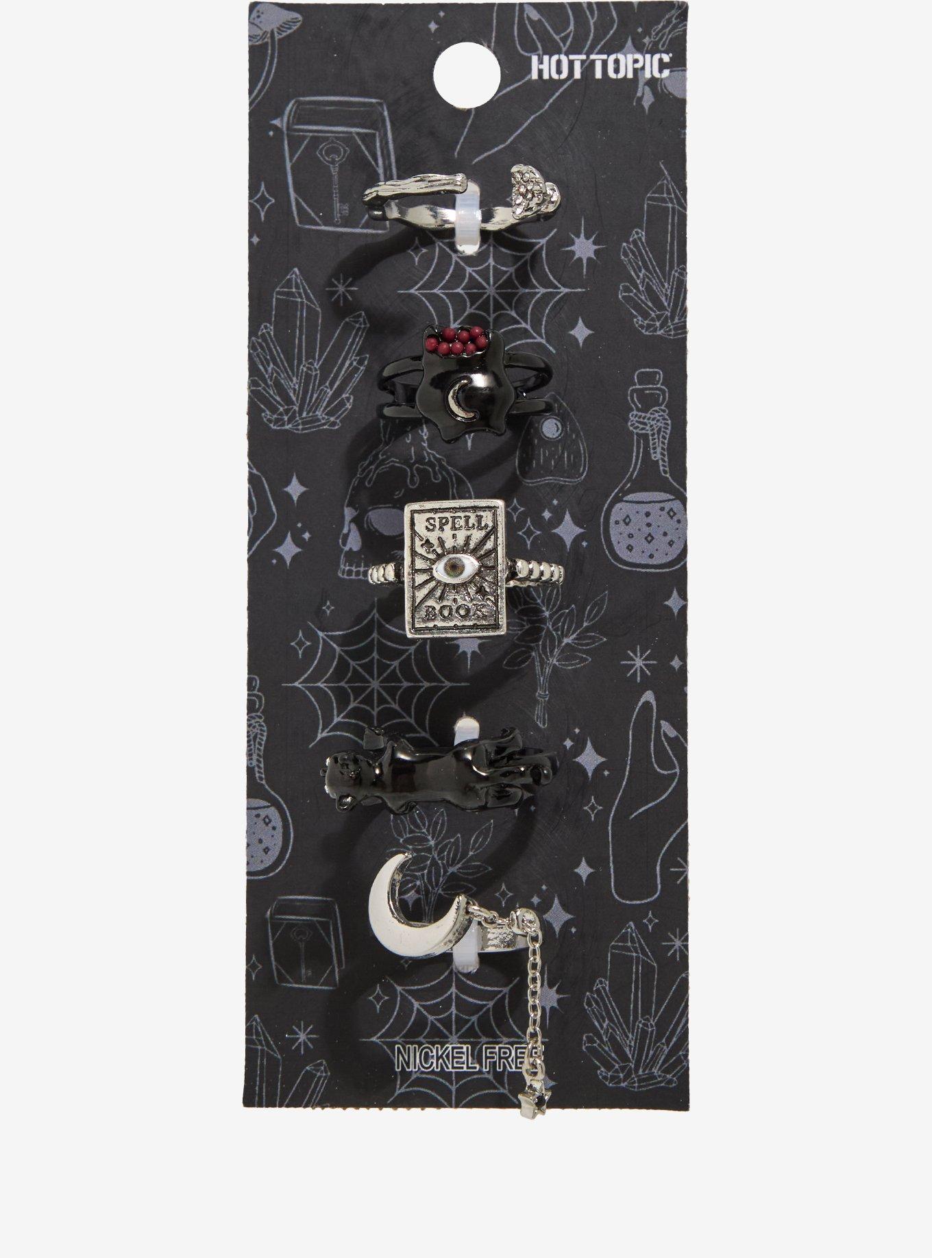 Witch Cat Spell Book Ring Set, , hi-res