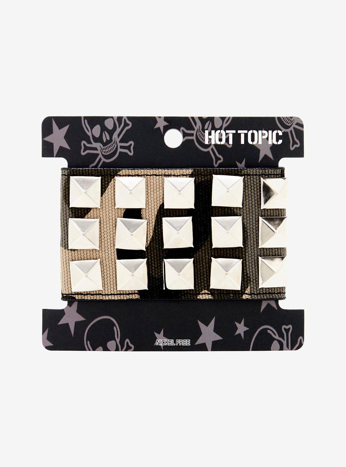 Camouflage Pyramid Stud Cuff Bracelet, , hi-res