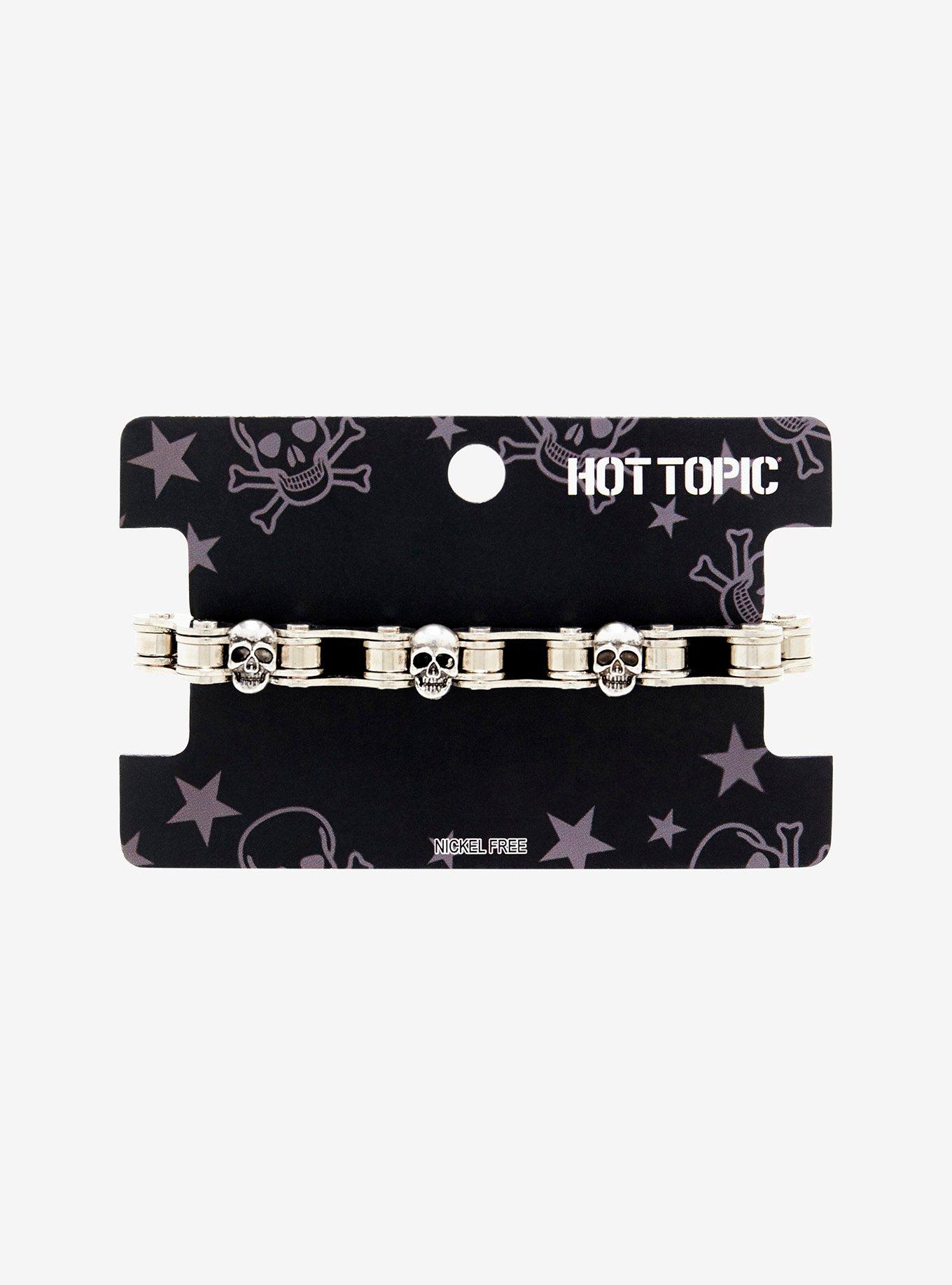Skull Bike Chain Bracelet, , hi-res