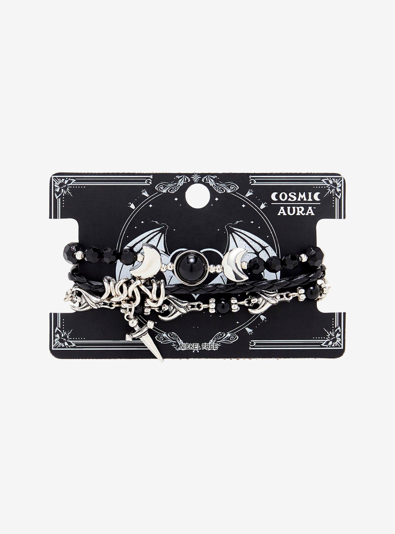 Cosmic Aura Bat Dagger Moon Bracelet Set, , hi-res