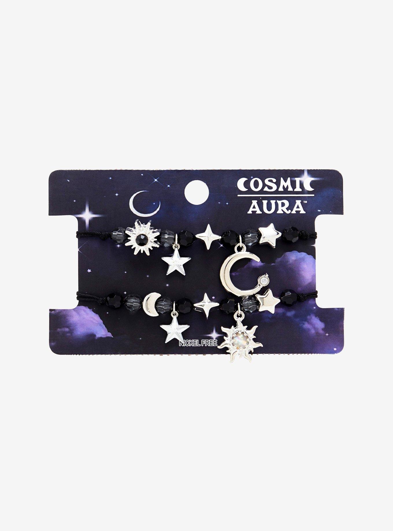 Cosmic Aura Sun & Moon Monochrome Bead Best Friend Cord Bracelet Set, , hi-res