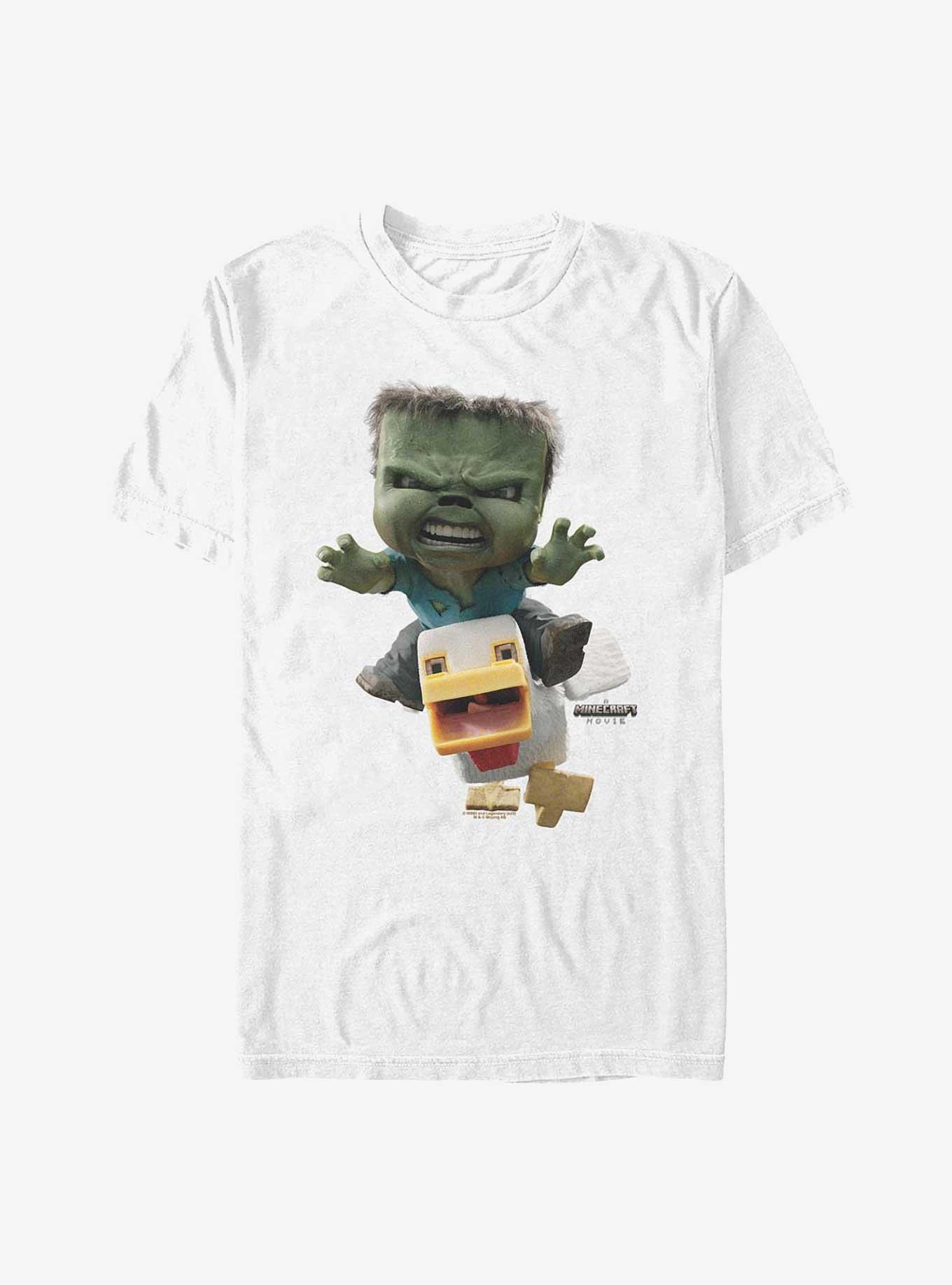 A Minecraft Movie Chicken Jockey T-Shirt, WHITE, hi-res
