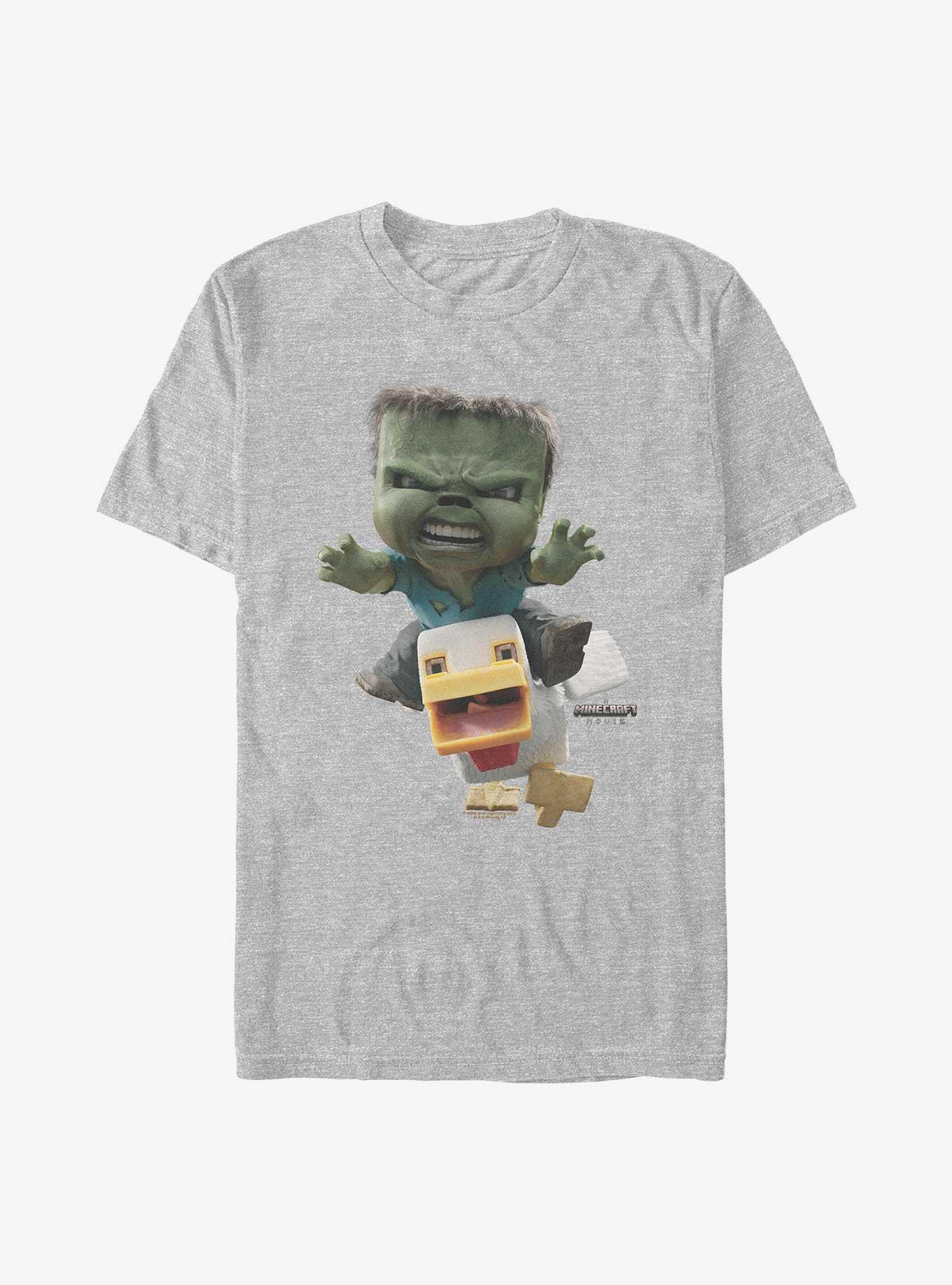 A Minecraft Movie Chicken Jockey T-Shirt, ATH HTR, hi-res