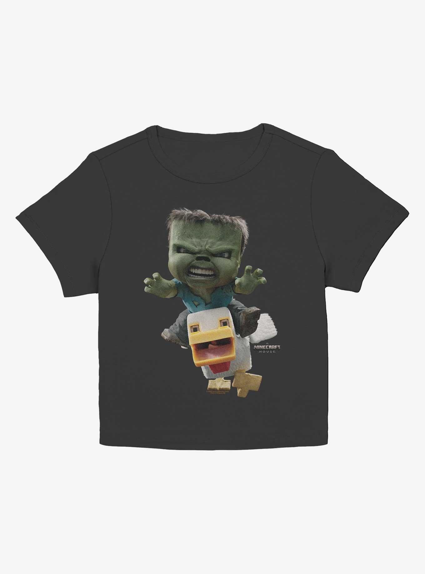 A Minecraft Movie Chicken Jockey Girls Baby T-Shirt, BLACK, hi-res