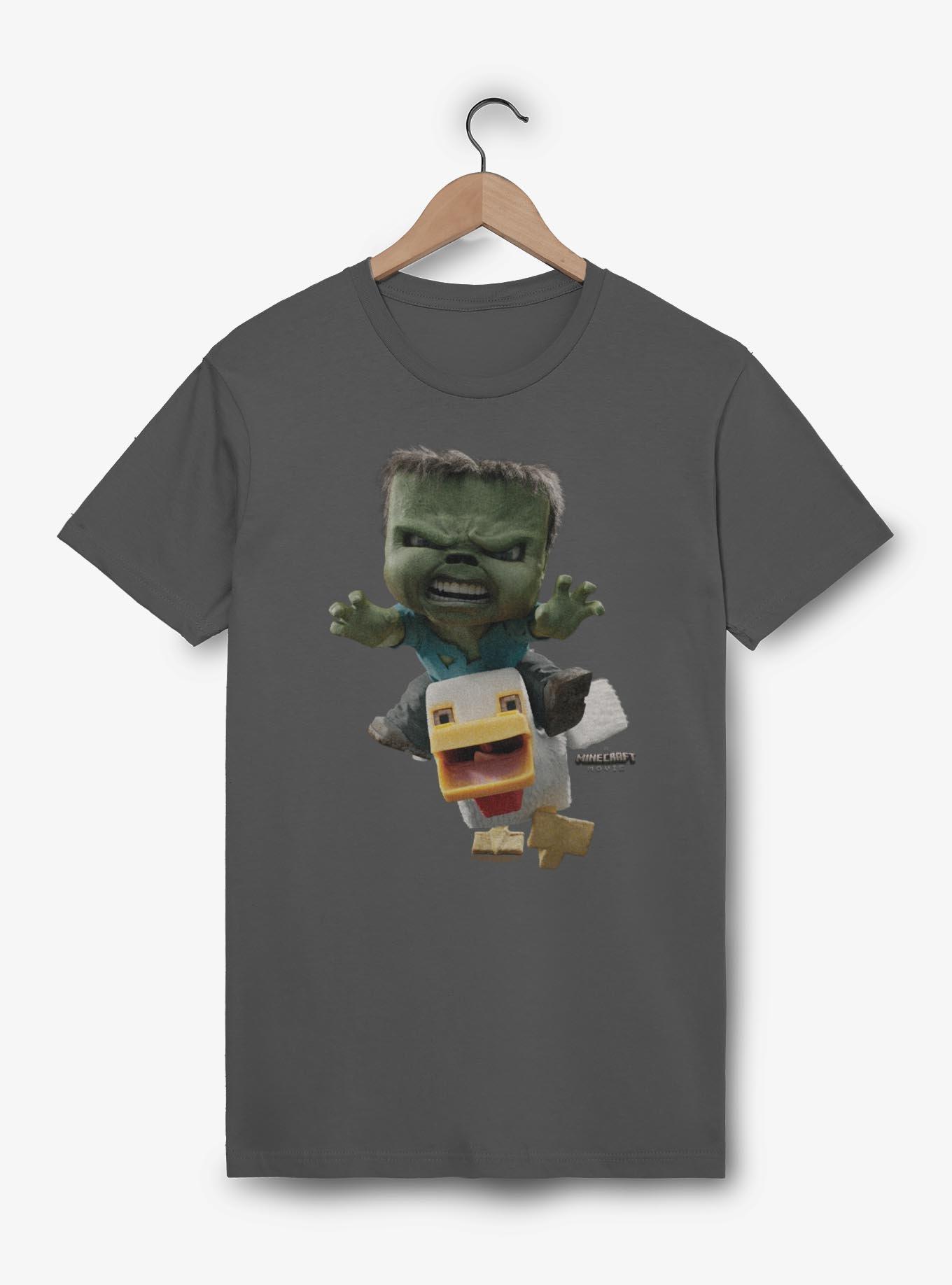 A Minecraft Movie Chicken Jockey T-Shirt, CHARCOAL, hi-res