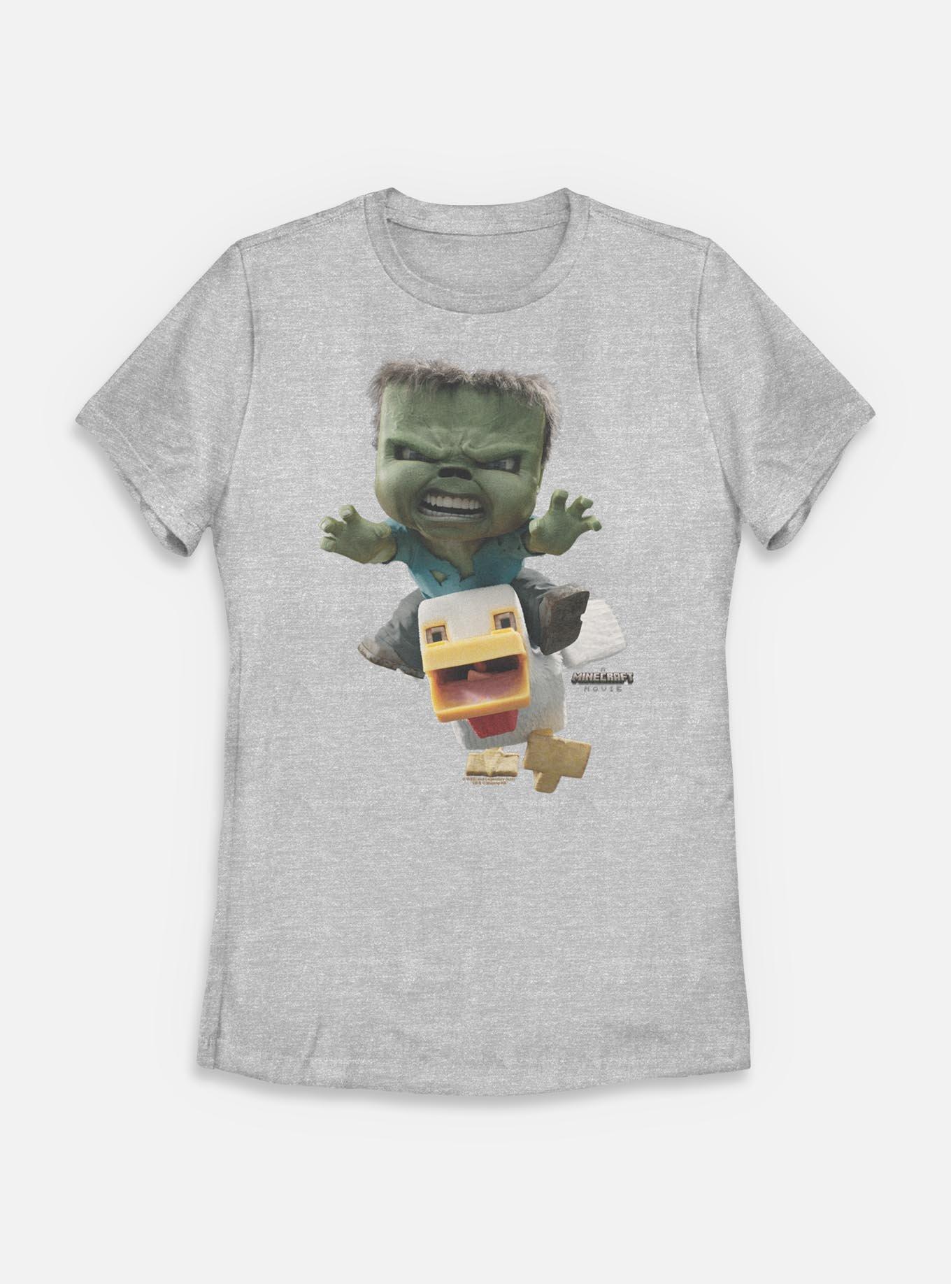 A Minecraft Movie Chicken Jockey Womens T-Shirt, ATH HTR, hi-res