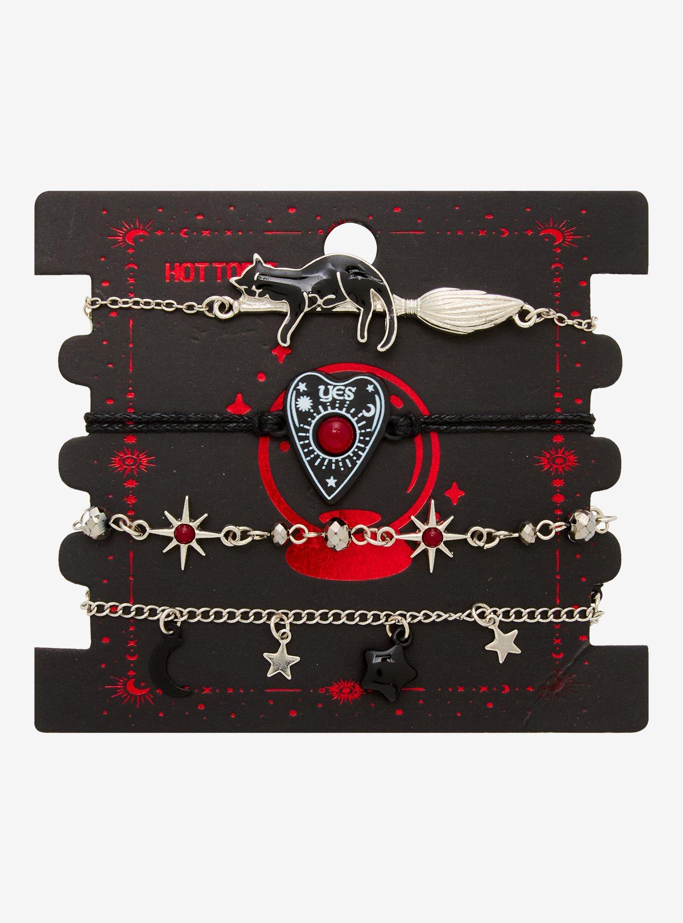 Black Cat Witch Planchette Bracelet Set, , hi-res