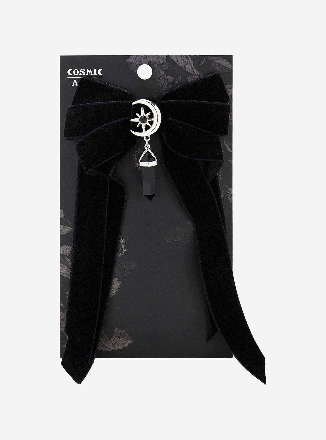 Cosmic Aura Black Moon Crystal Hair Bow, , hi-res