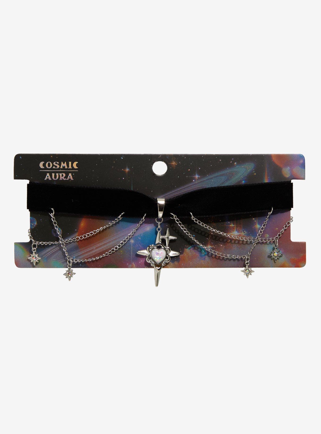 Cosmic Aura Star Chain Velvet Choker, , hi-res