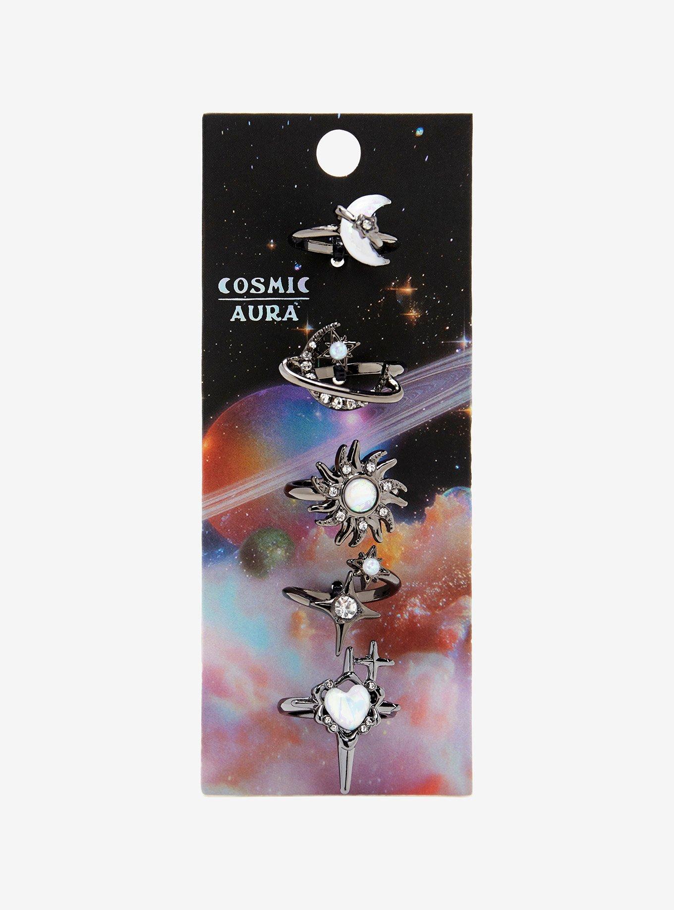 Cosmic Aura Iridescent Celestial Ring Set, , hi-res