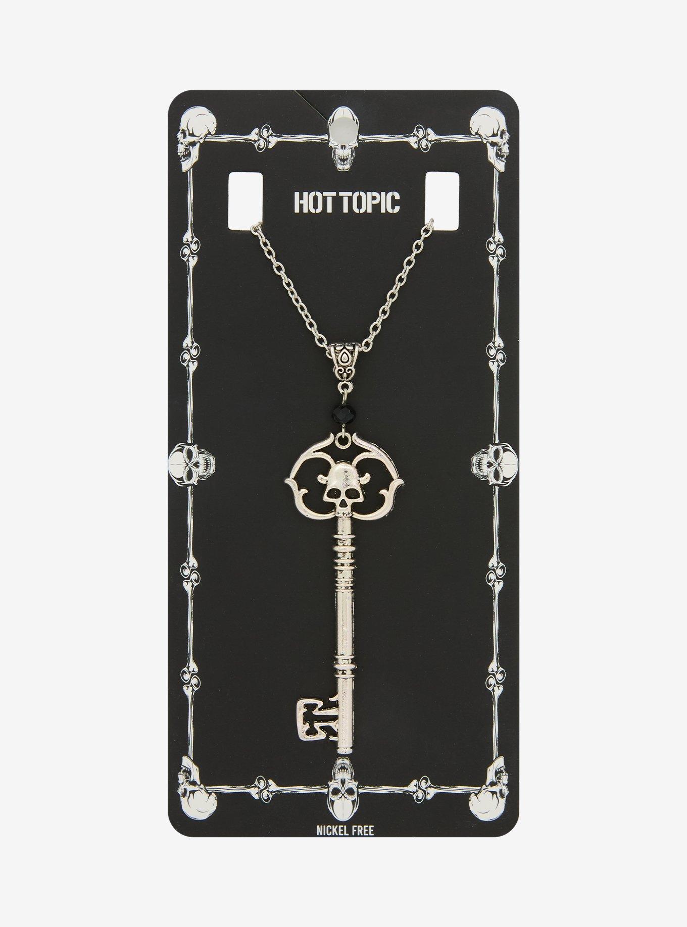 Skull Key Pendant Necklace, , hi-res