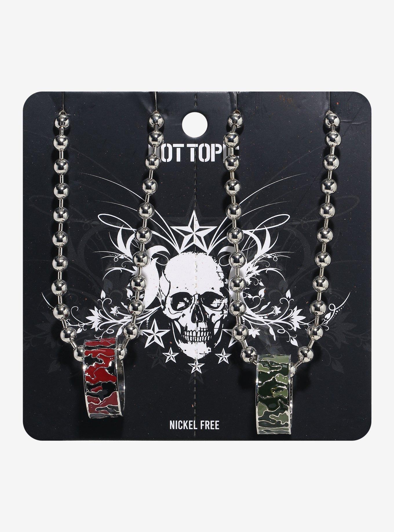 Red & Green Ring Band Best Friend Necklace Set, , hi-res