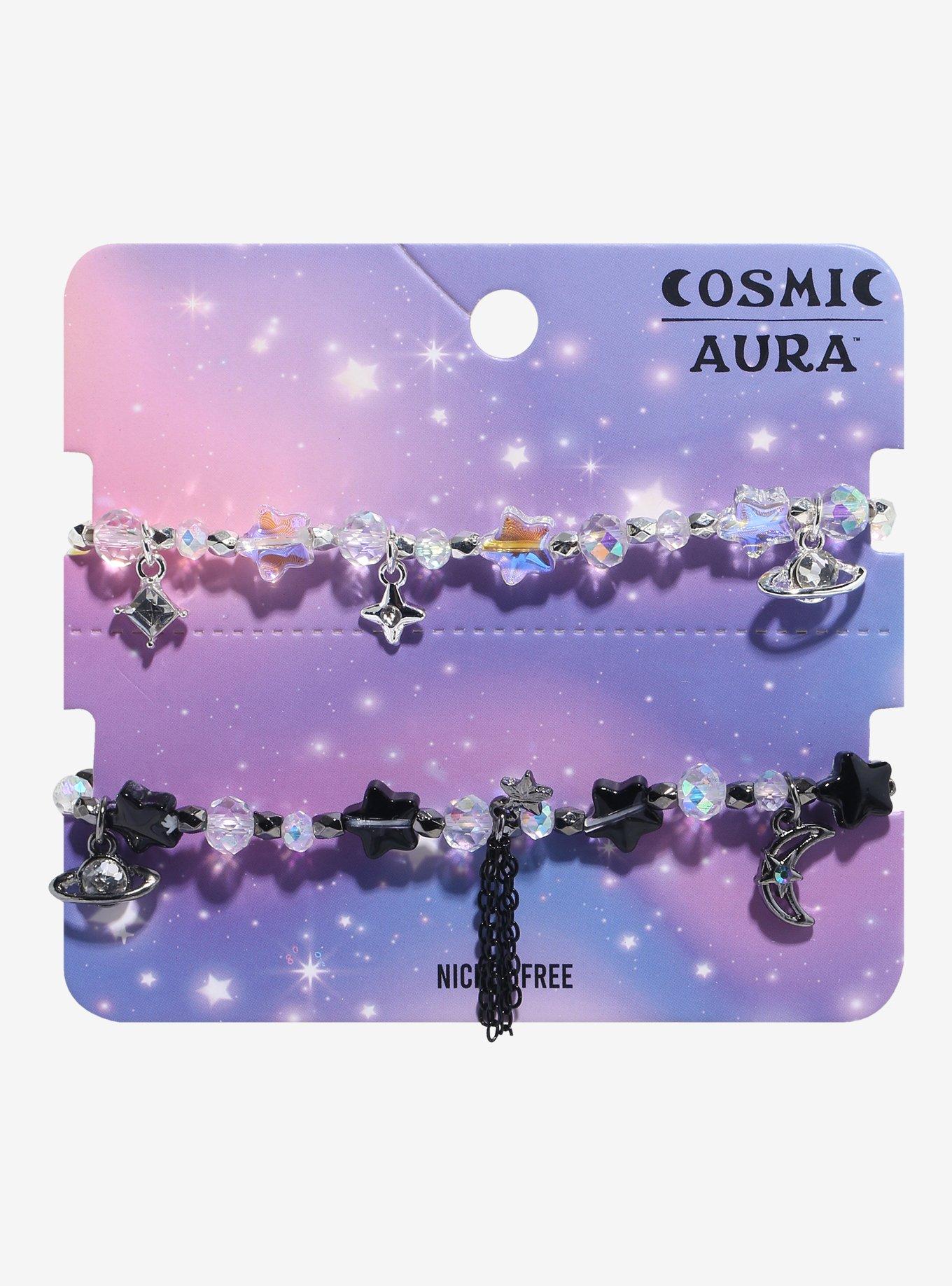 Cosmic Aura Light & Dark Star Beaded Best Friend Bracelet Set, , hi-res