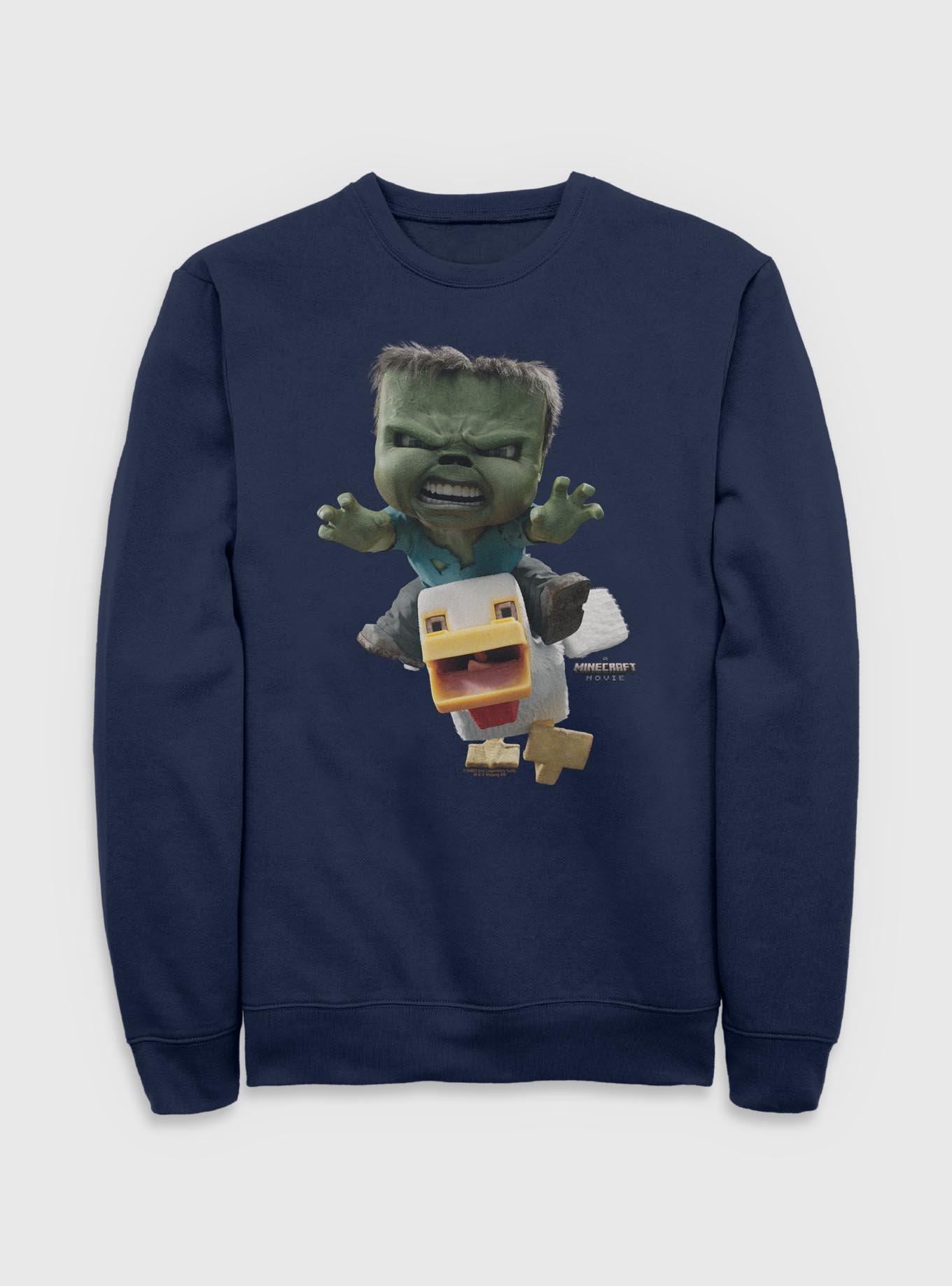 A Minecraft Movie Chicken Jockey Sweatshirt, NAVY, hi-res